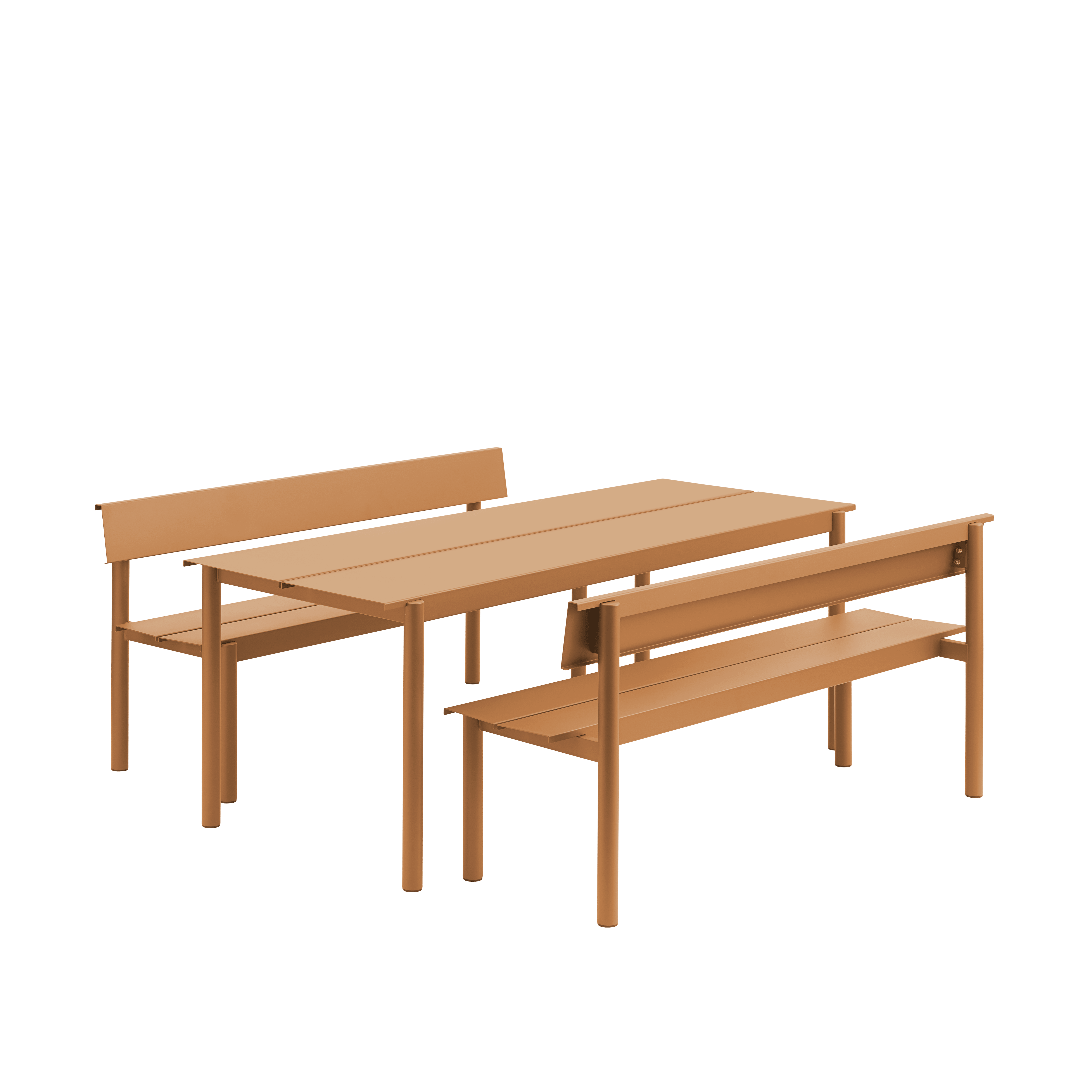 Buiten tafel LINEAR oranje staal