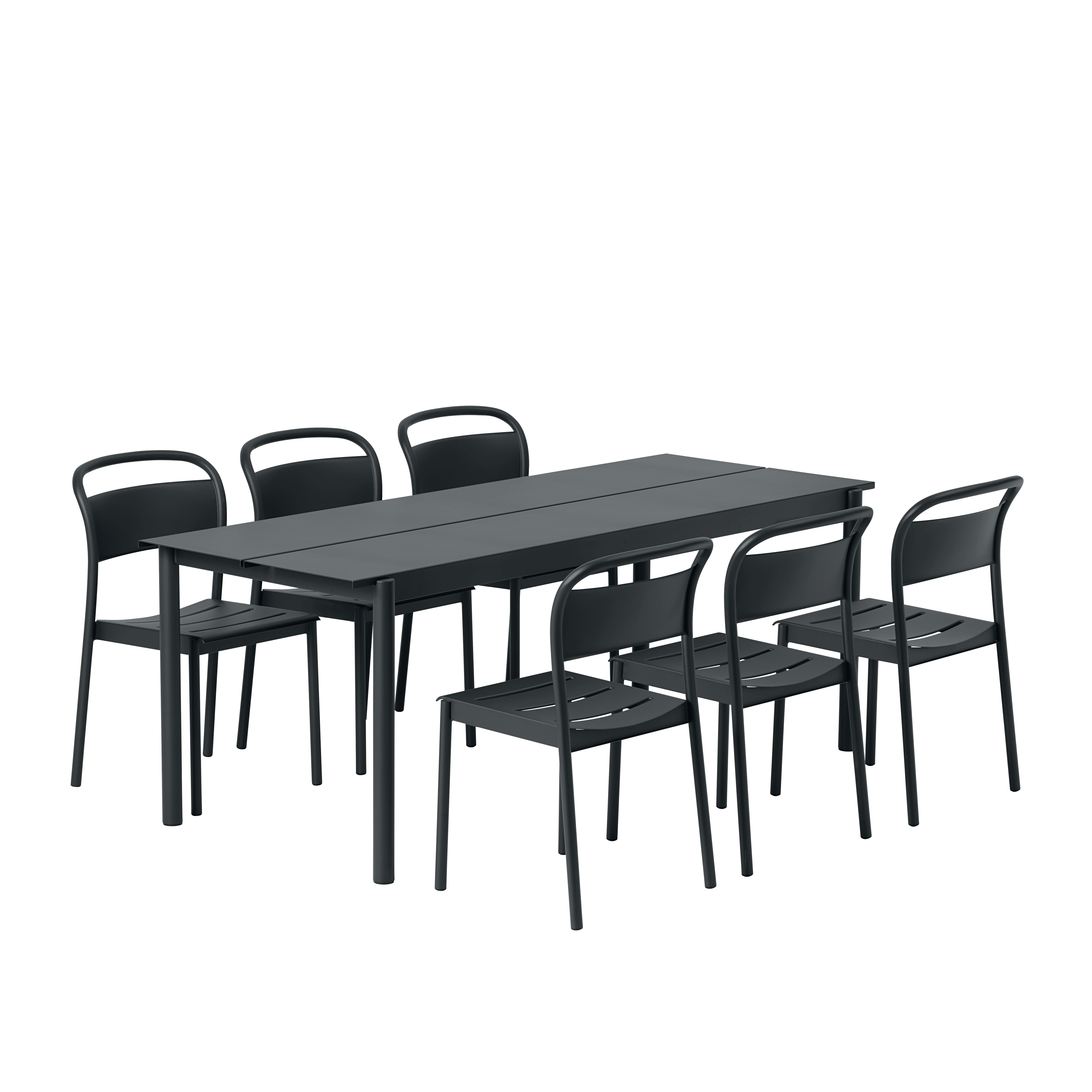 Buiten tafel LINEAR zwarte staal