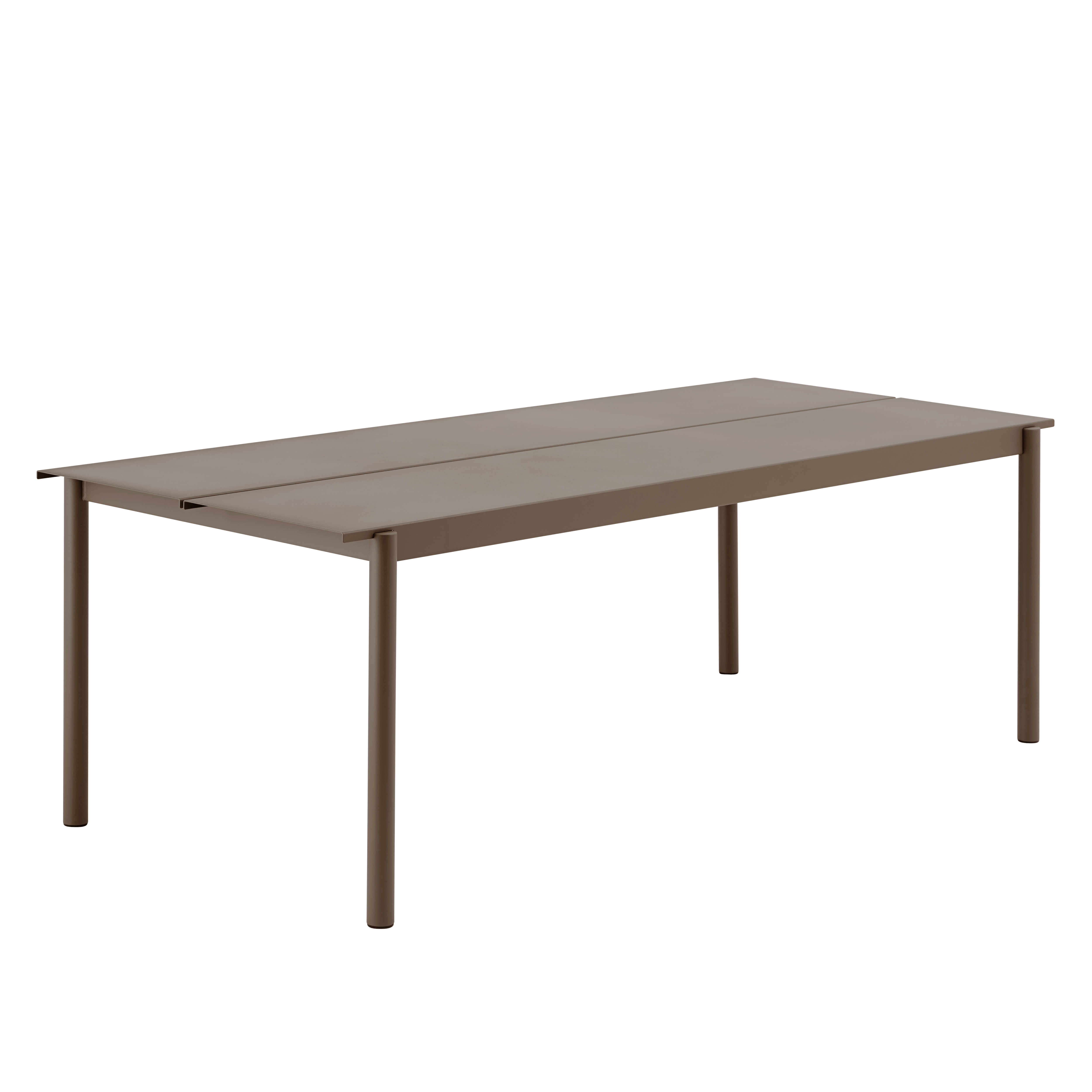 Buiten tafel LINEAR taupe staal