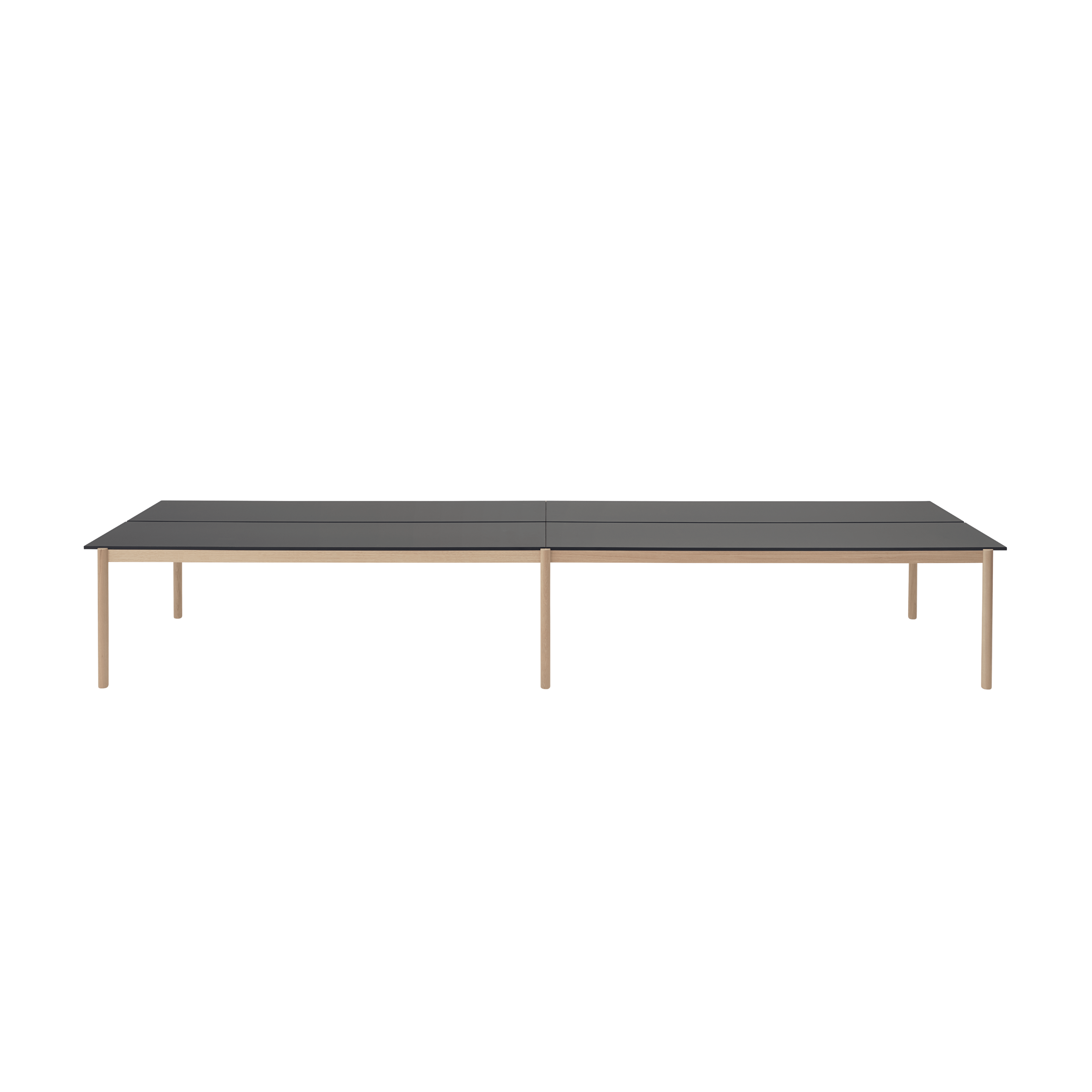 LINEAR SYSTEM Office Desk - CONFIGURATION 2 black nanolaminate with oak base