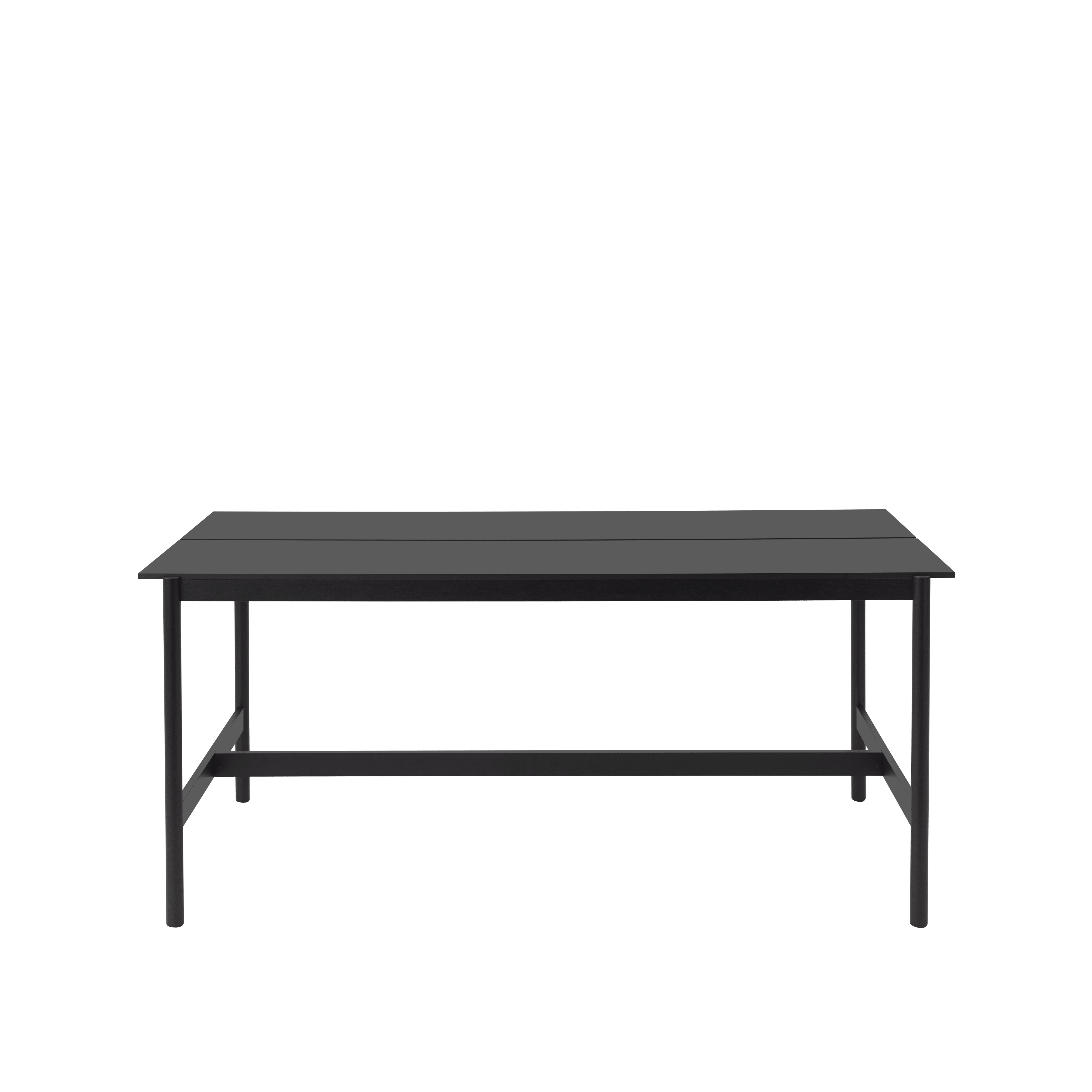 Bureau tafel LINEAR SYSTEM HIGH zwart nanolaminaat met zwarte basis