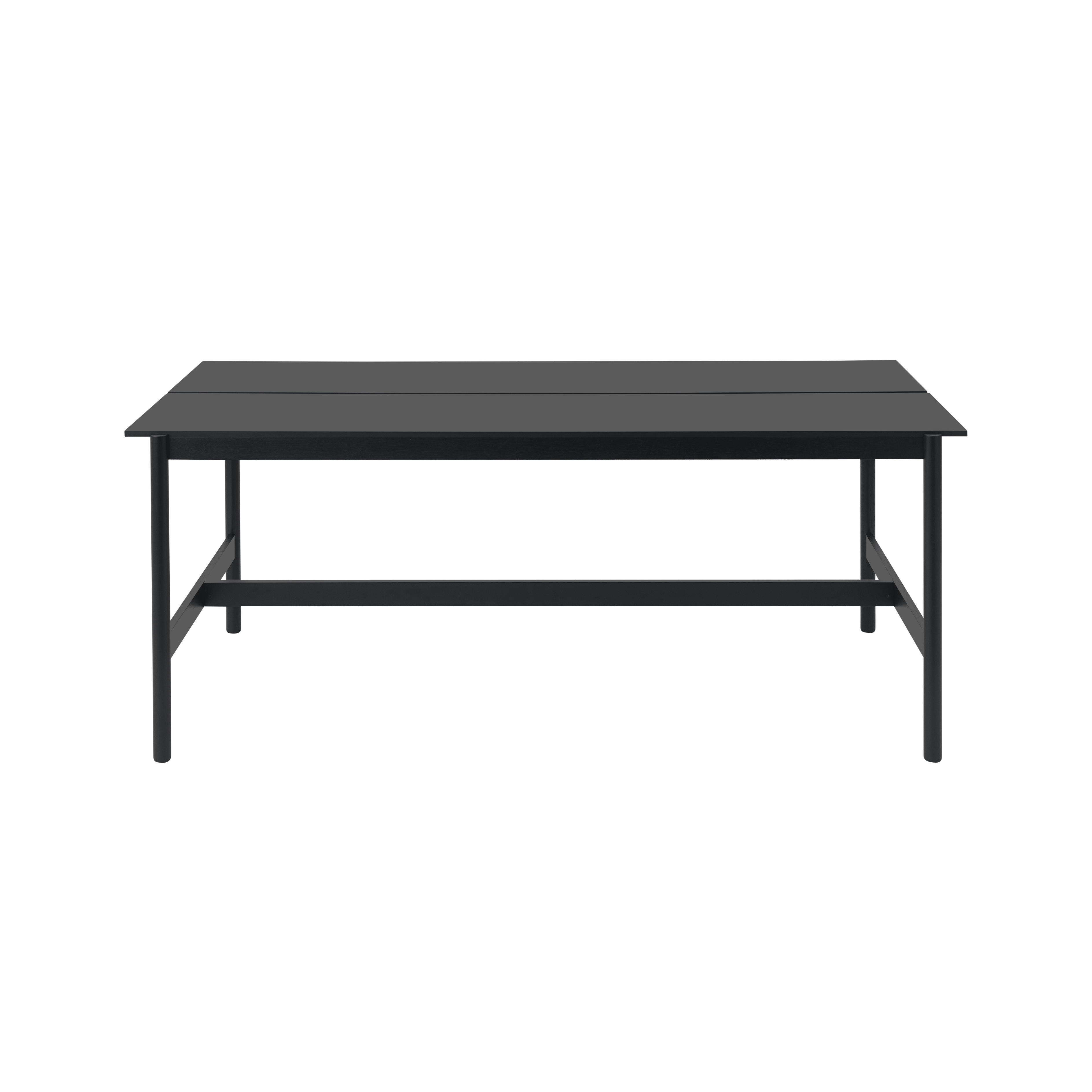 Bureau tafel LINEAR SYSTEM HIGH zwart nanolaminaat met zwarte basis