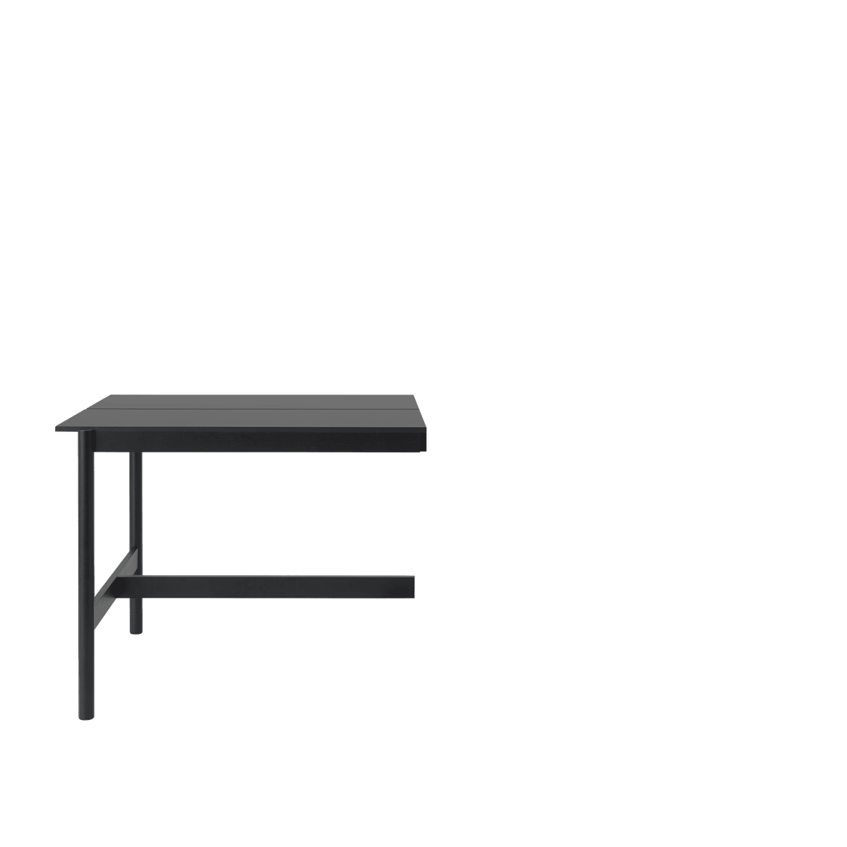 Bureau tafel LINEAR SYSTEM HIGH zwart nanolaminaat met zwarte basis