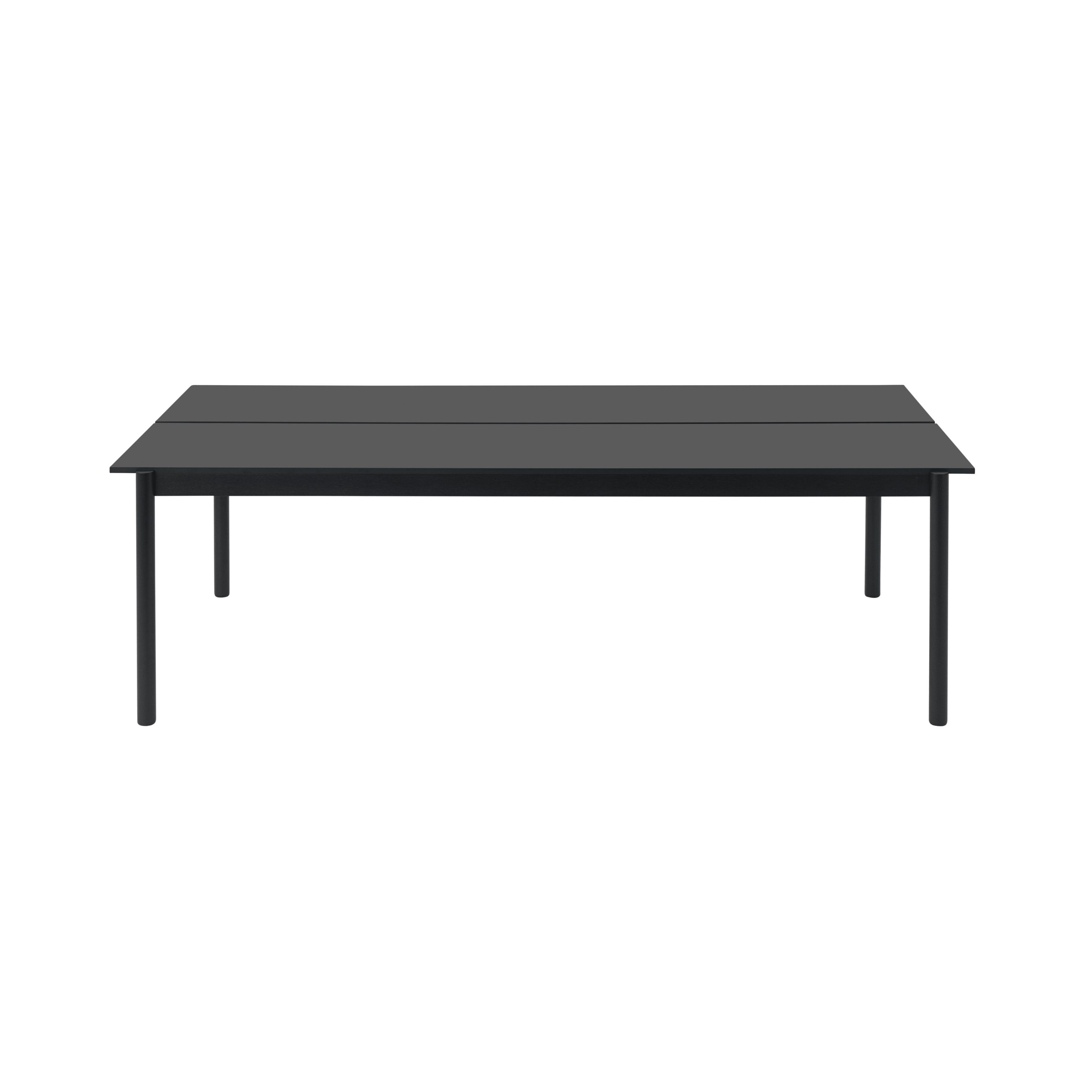 LINEAR SYSTEM black office table with black base in nanolaminate