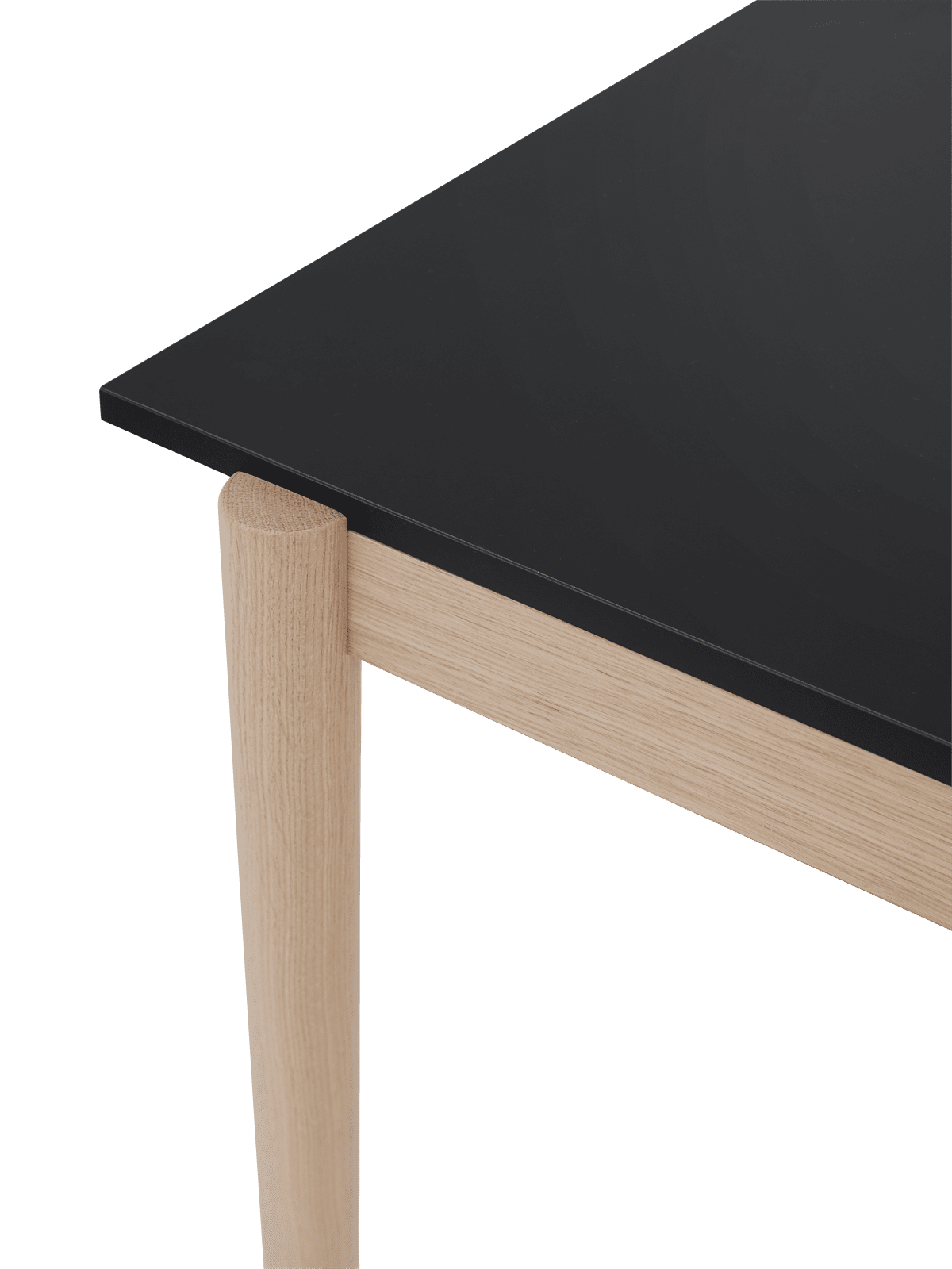 LINEAR SYSTEM Office Desk - CONFIGURATION 2 black nanolaminate with oak base