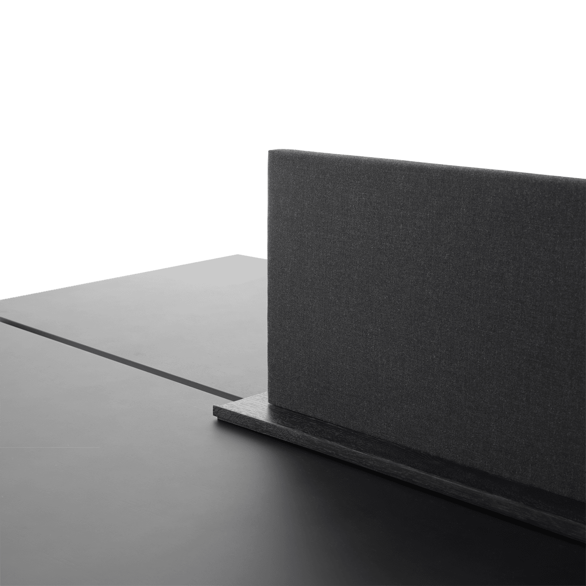 Bürotisch LINEAR SYSTEM - KONFIGURATION 1 schwarzes Nanolaminat mit schwarzem Gestell