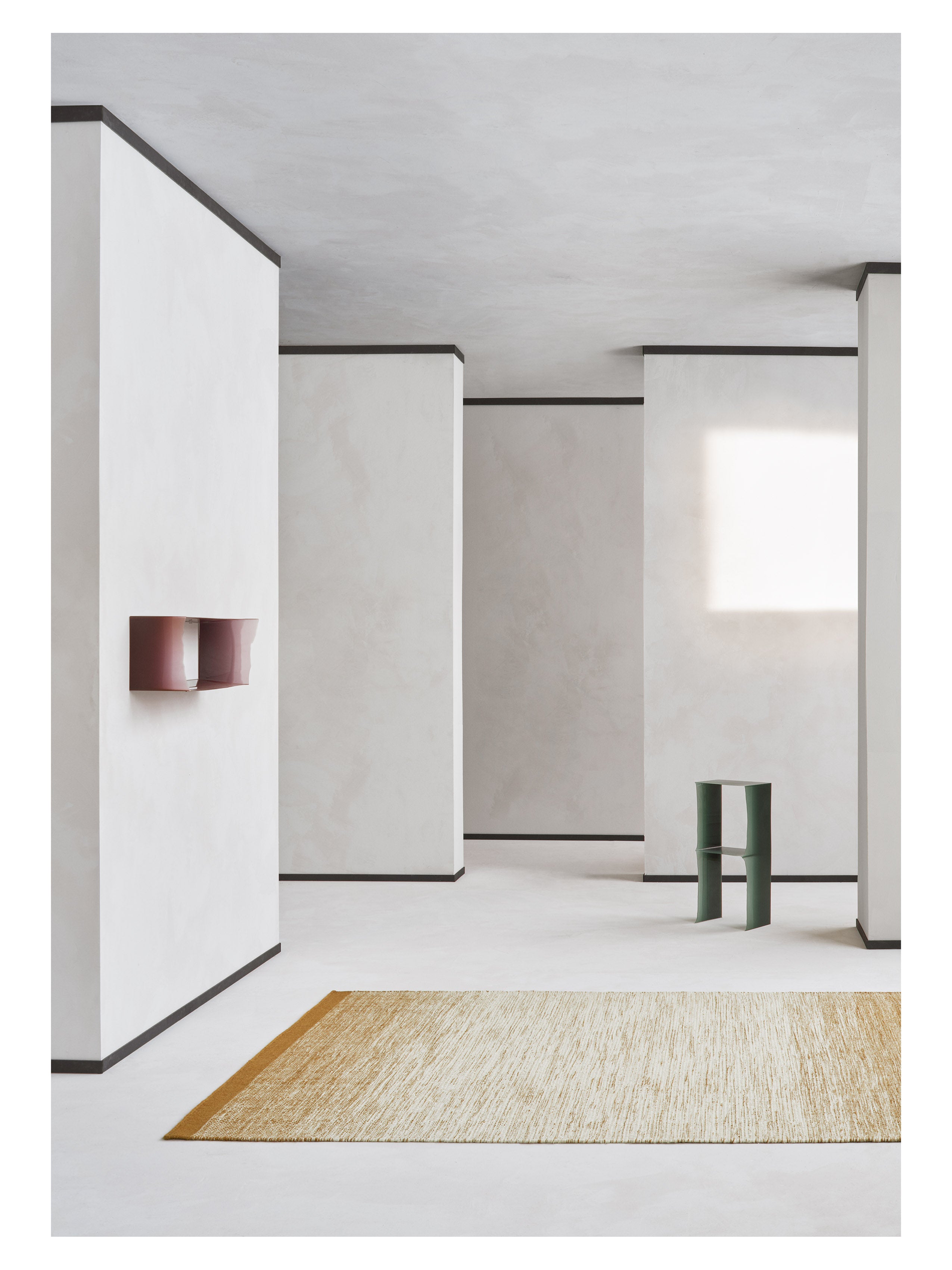 LULE rug ochre with beige