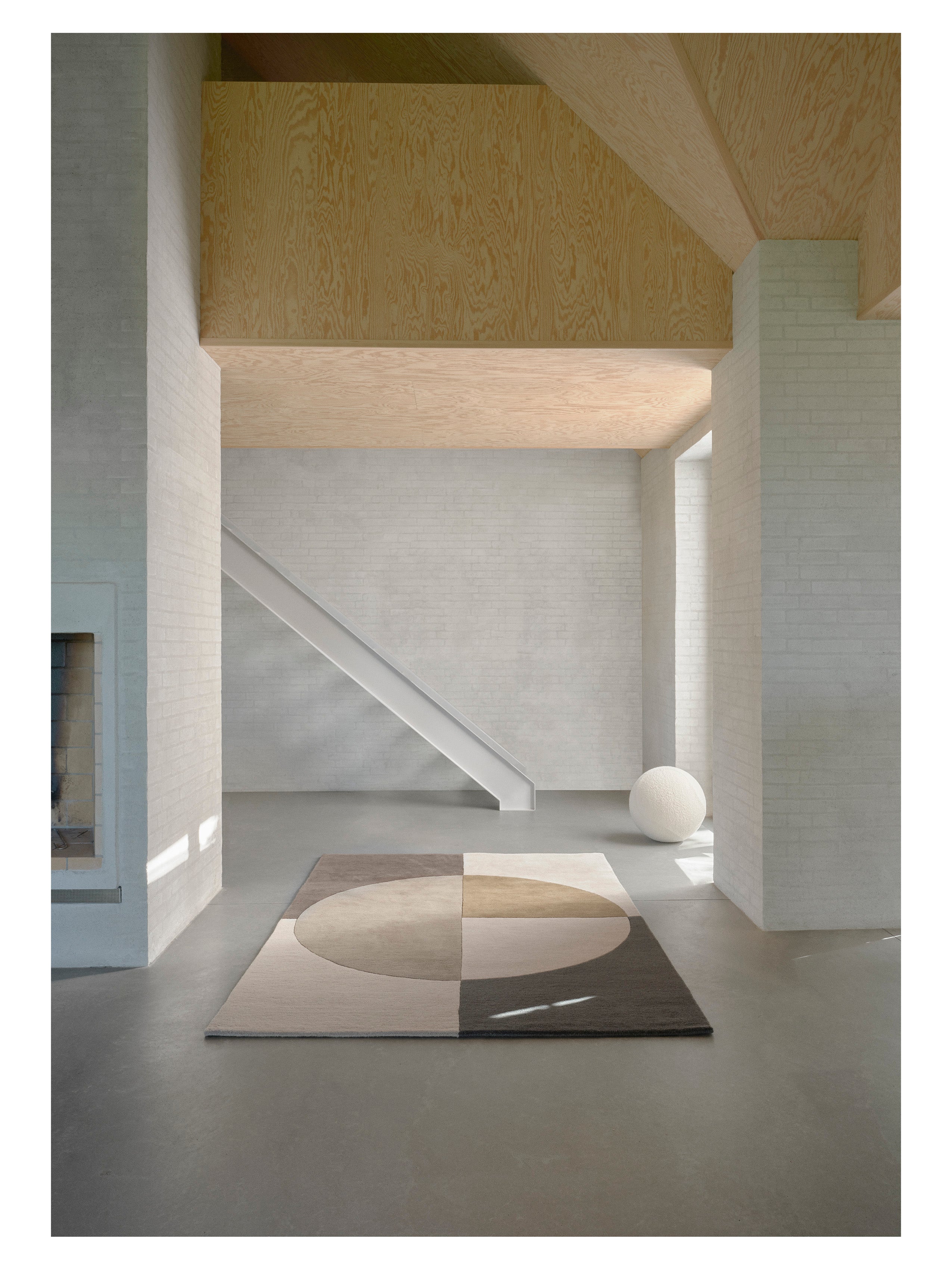 Teppich RADIALITY - OLIVE beige mit braun