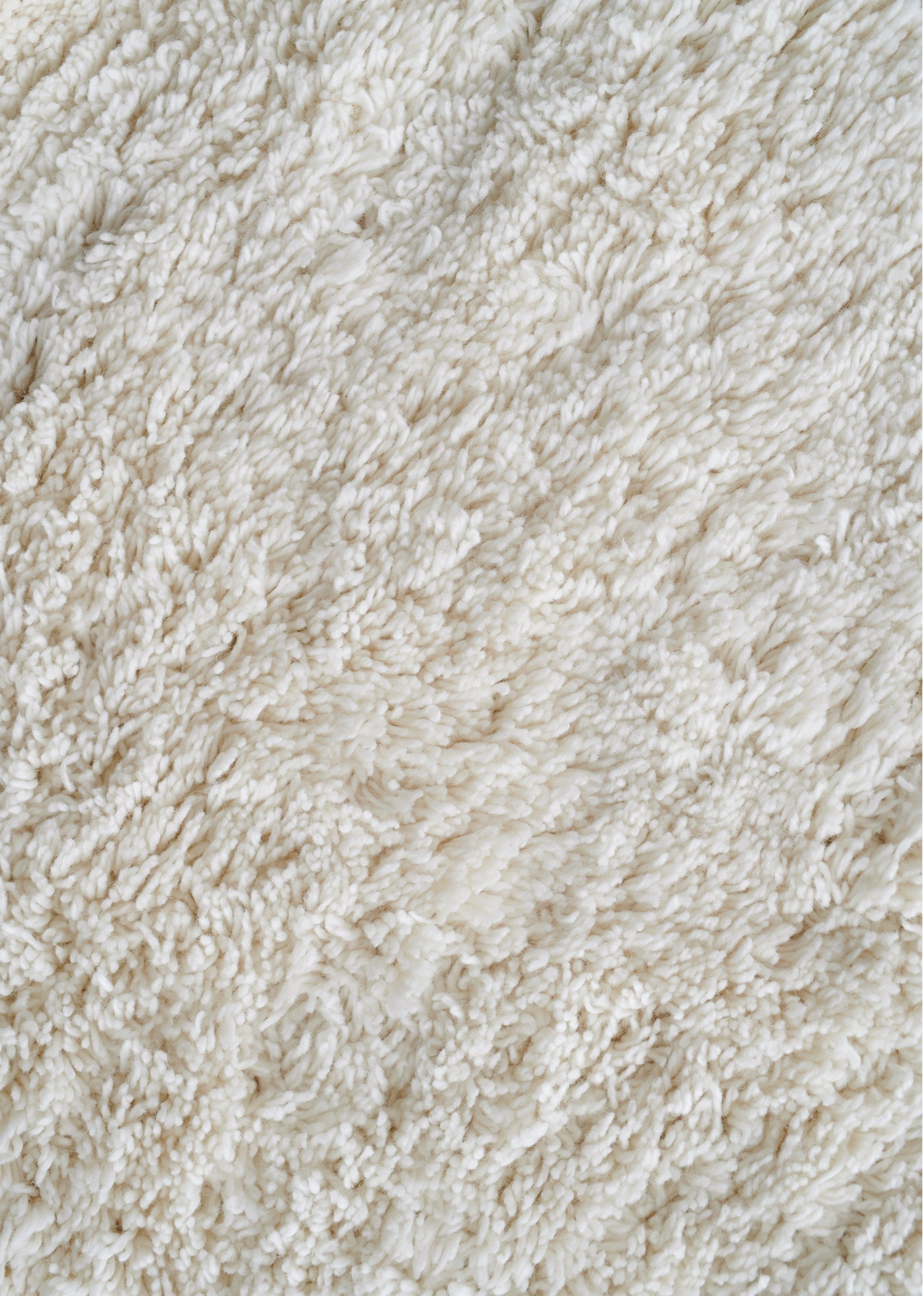 Round rug VANTAA white with long pile