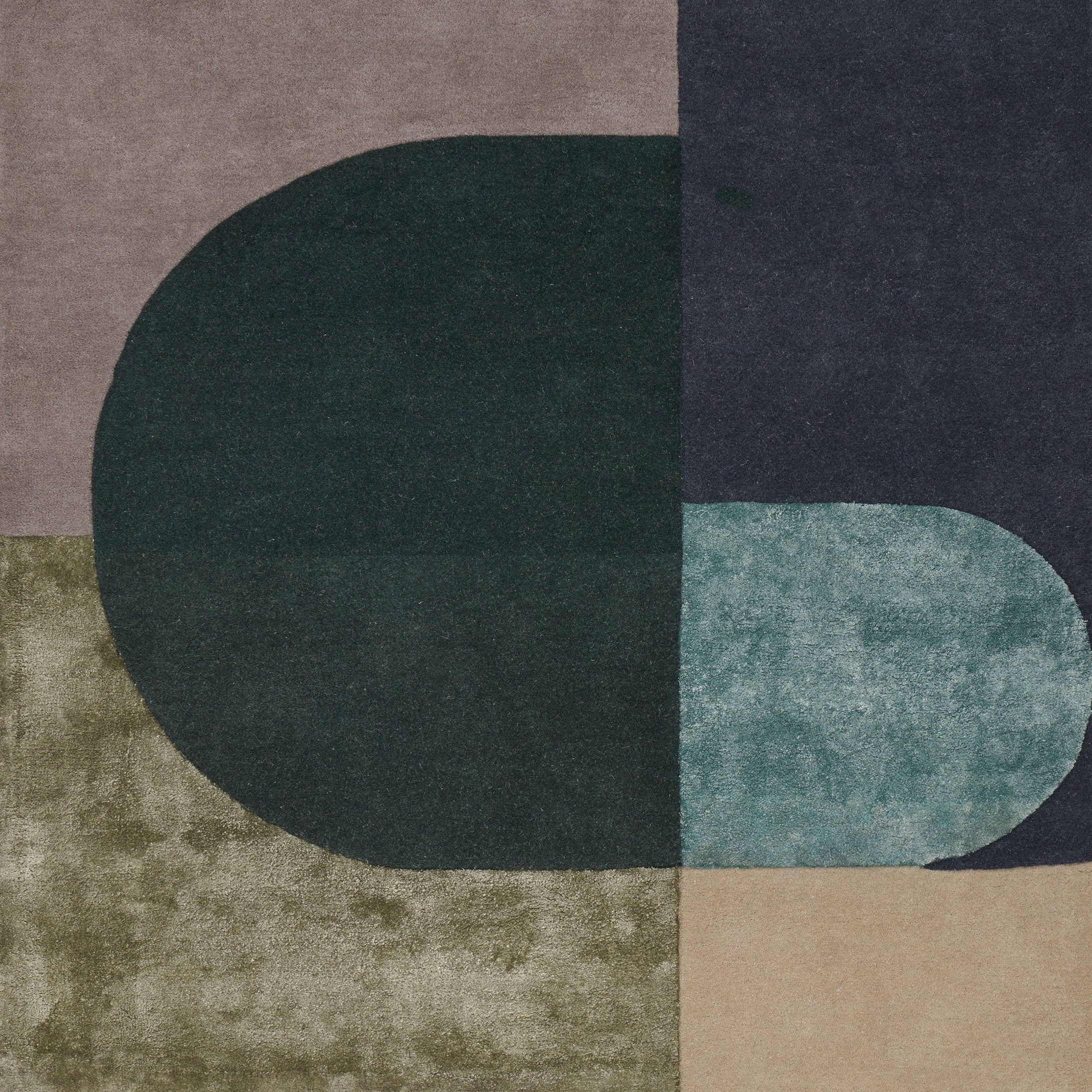 VILJA Vloerkleed - GROEN beige met groen
