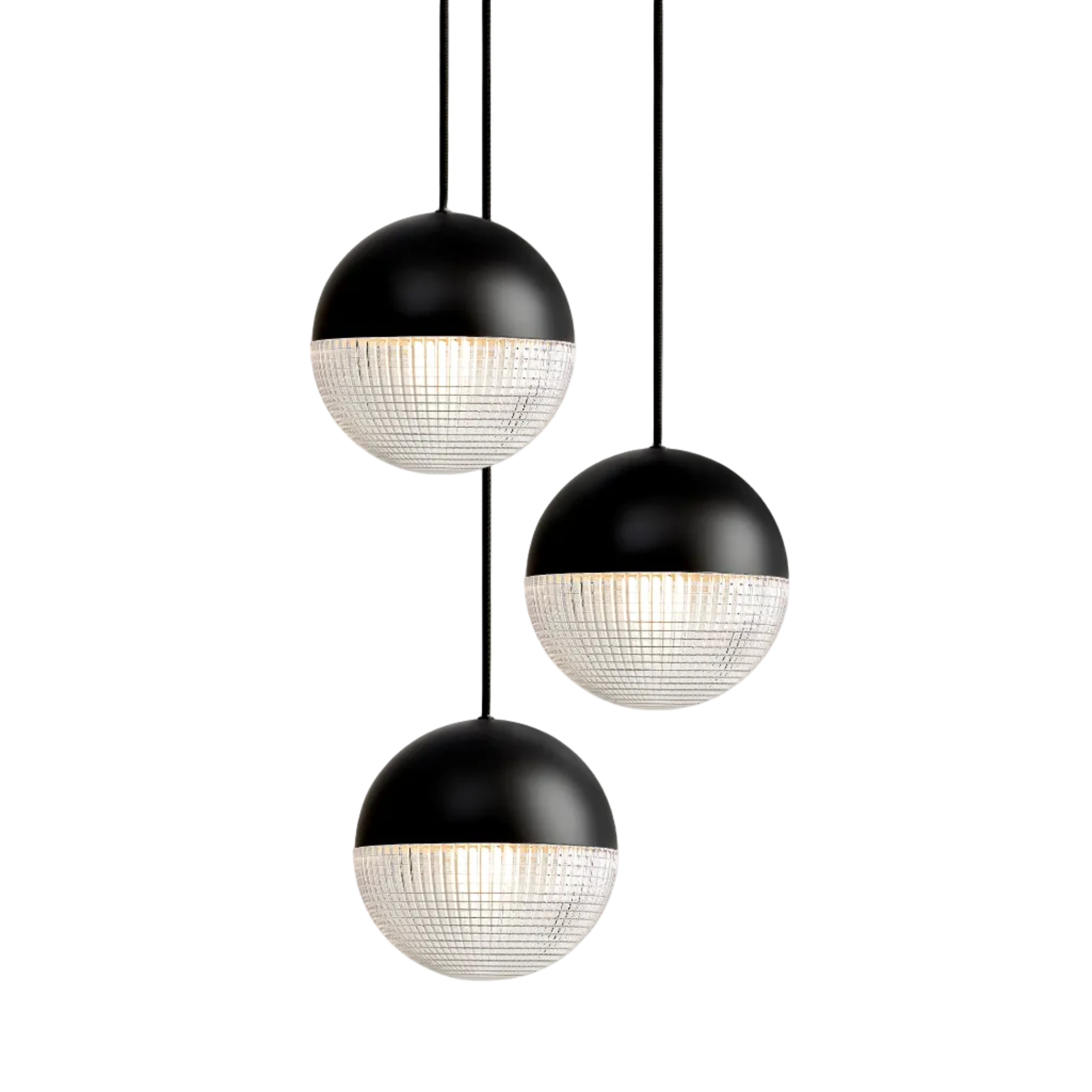 Lampa wisząca 3-punktowa LENS FLAIR matowy czarny
