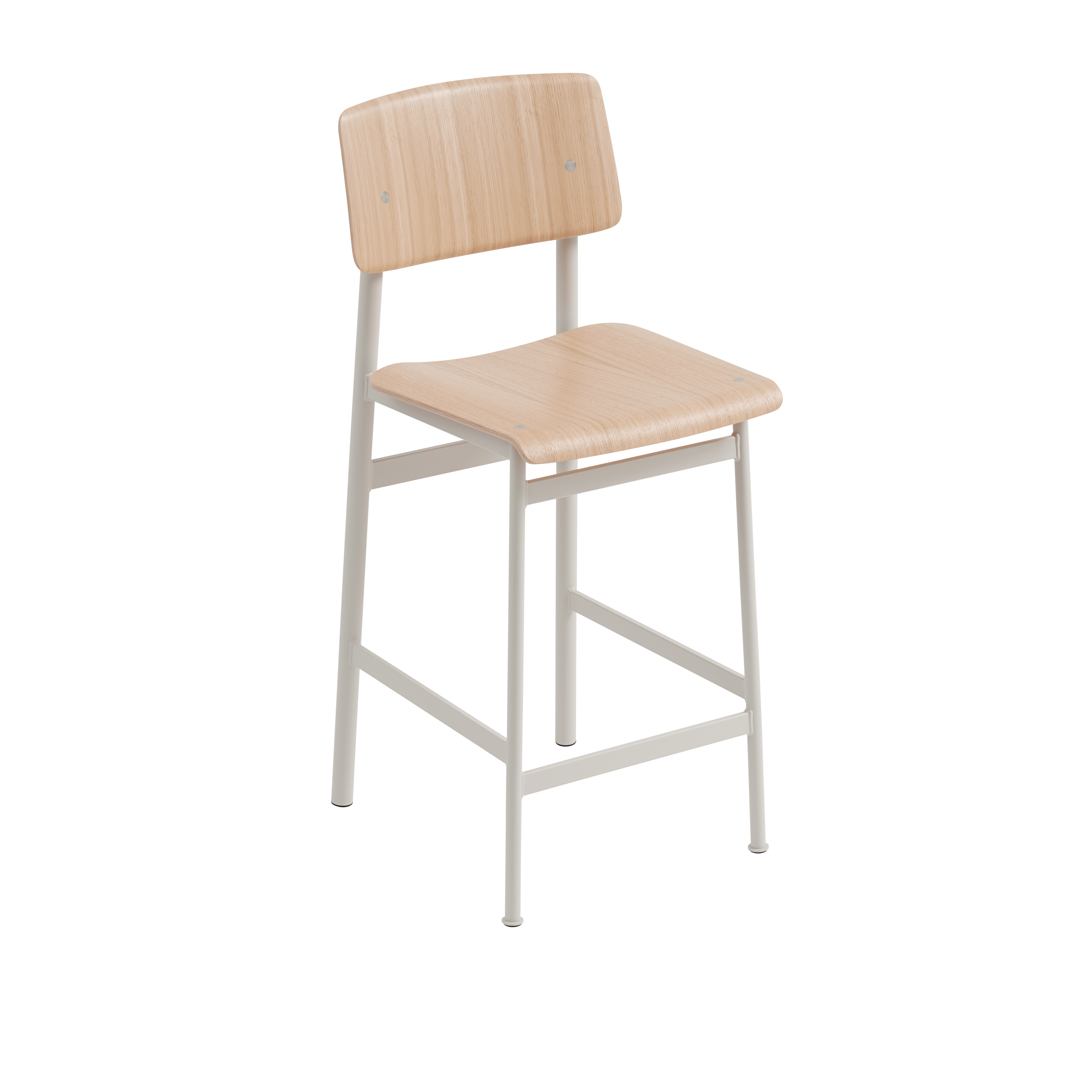 Barhocker LOFT Eichenfurnier mit grauem Gestell