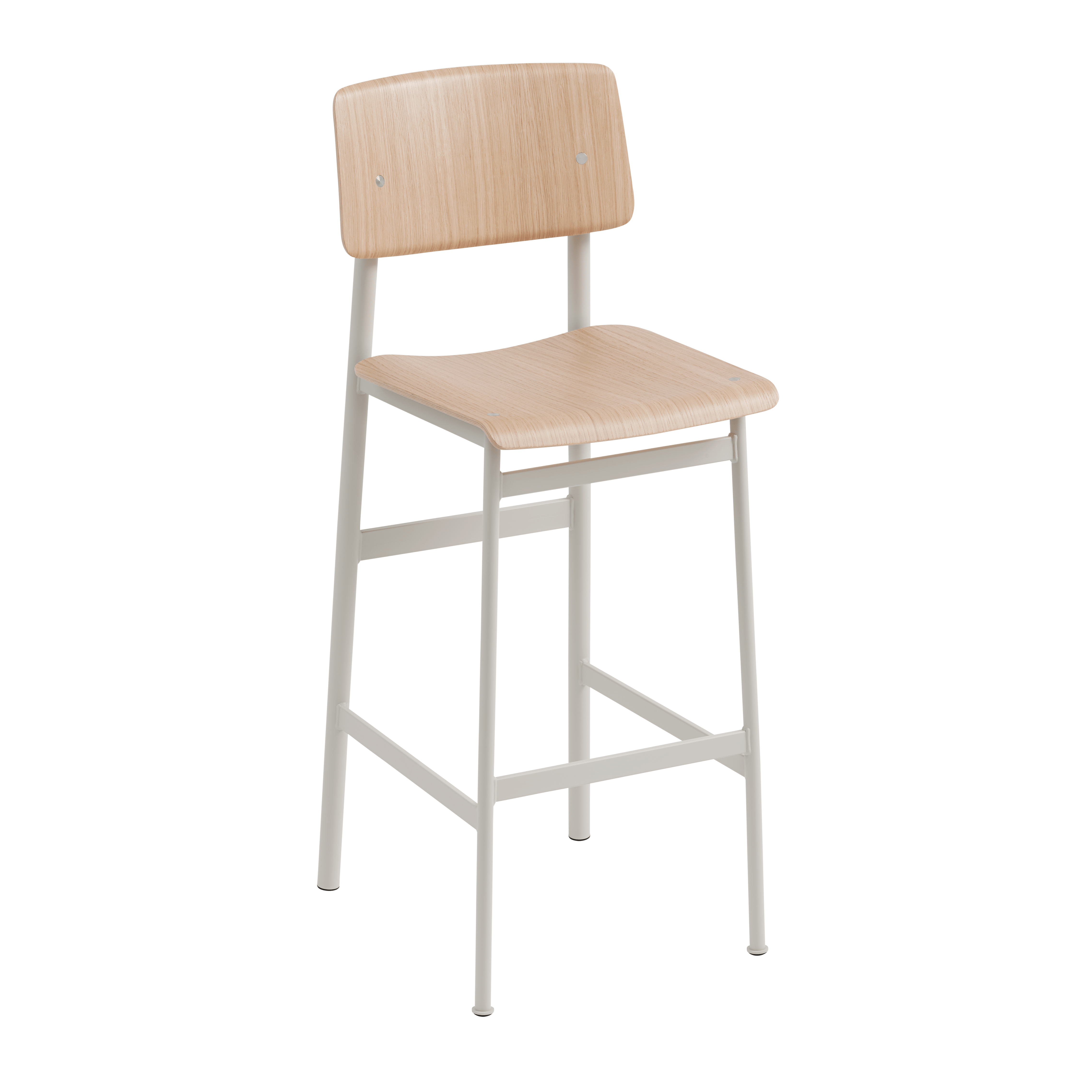 Barhocker LOFT Eichenfurnier mit grauem Gestell