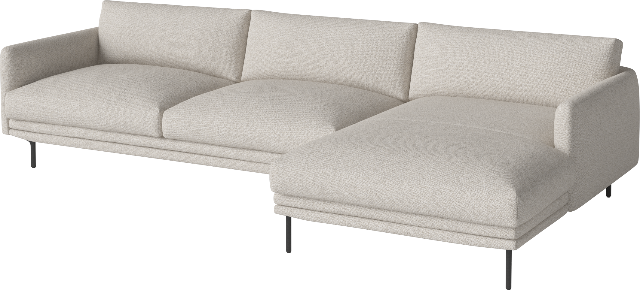 Rechthoekige bank LOMI met zwarte metalen basis