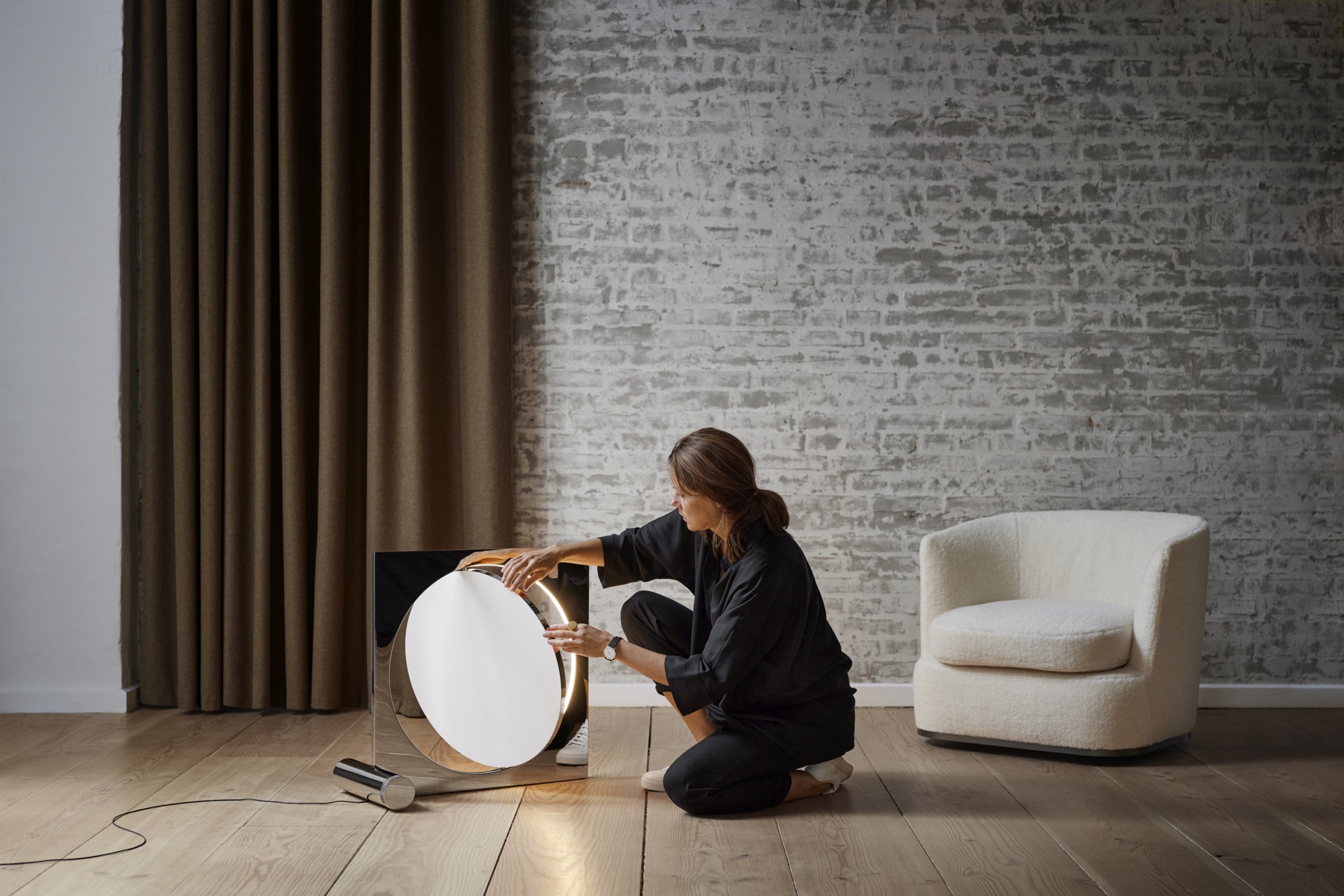 MOONSETTER chrome floor lamp