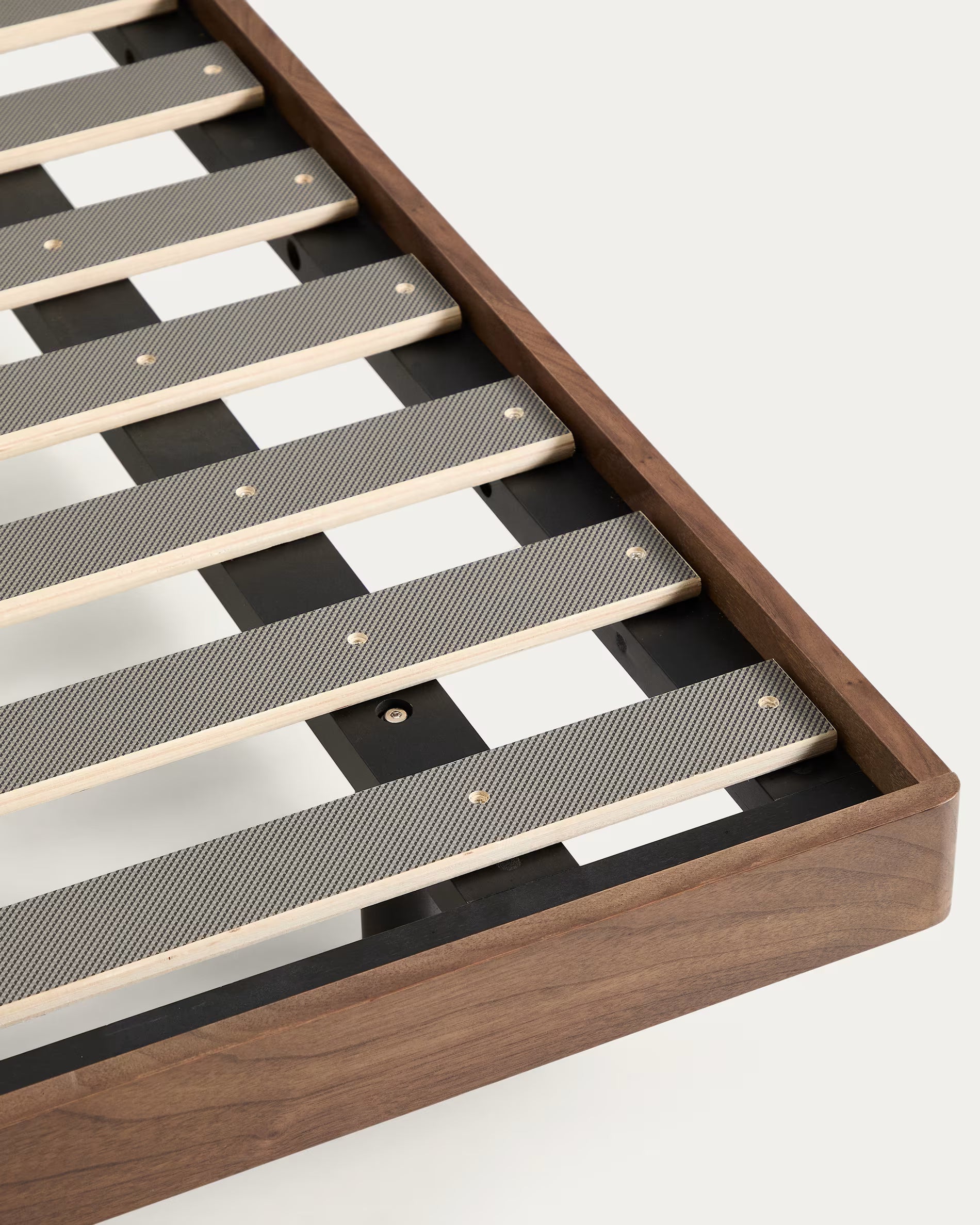 Podstawa łóżka NORLEN ciemnobrązowy fornir orzechowy