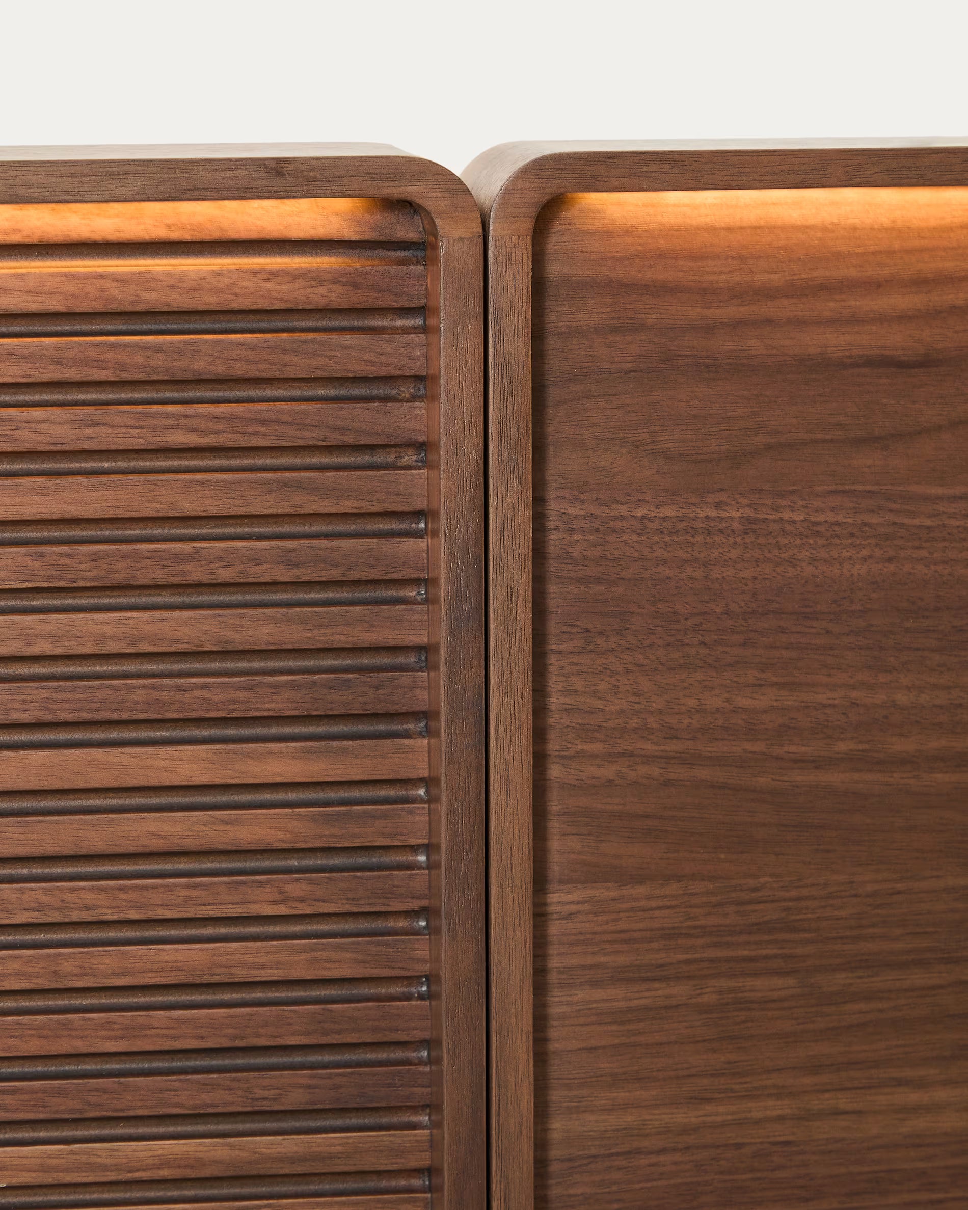 NORLEN bed with cabinets dark brown walnut veneer