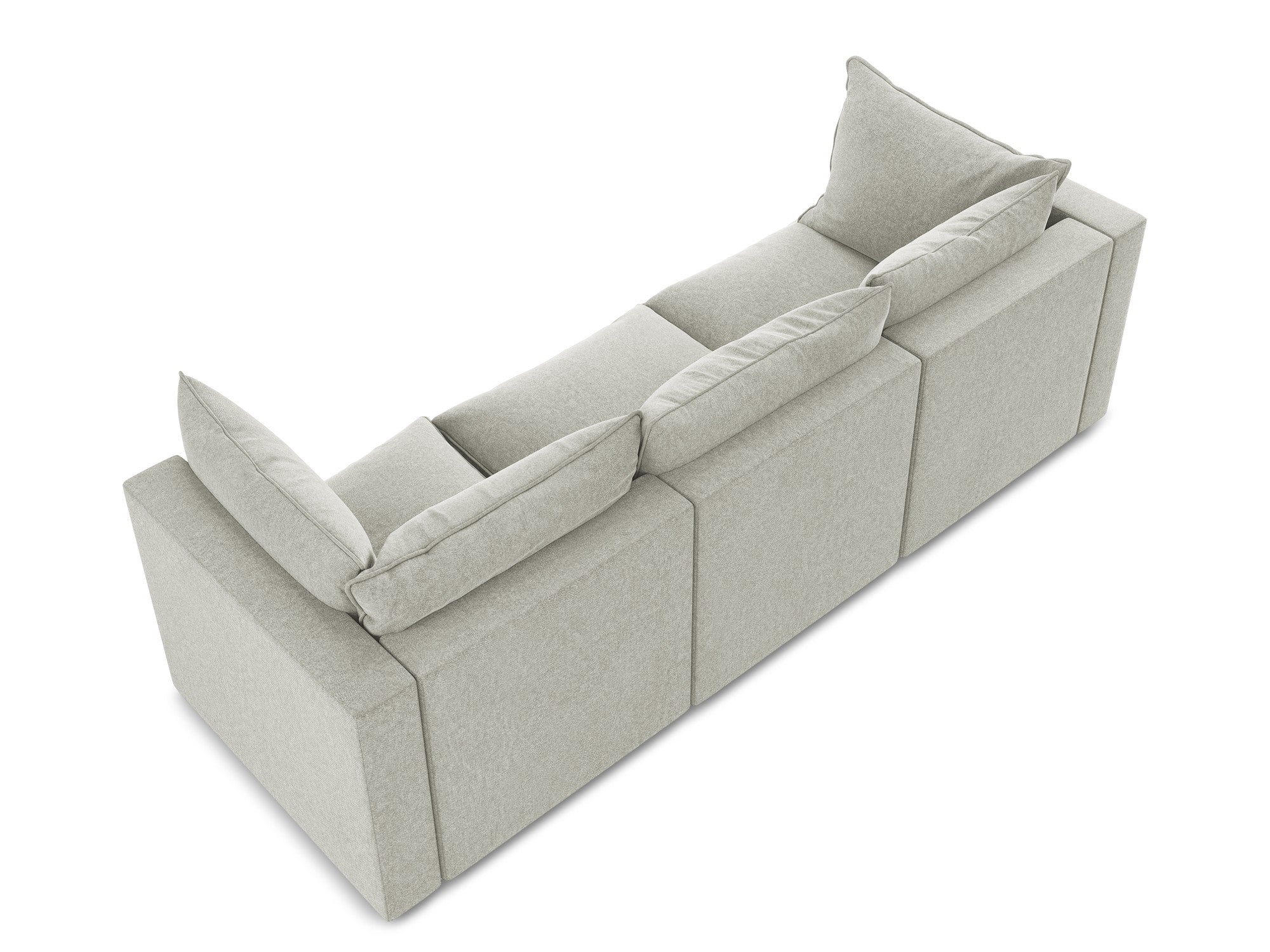 Sofa aus Samt für 3 Personen MANAO hellgrau