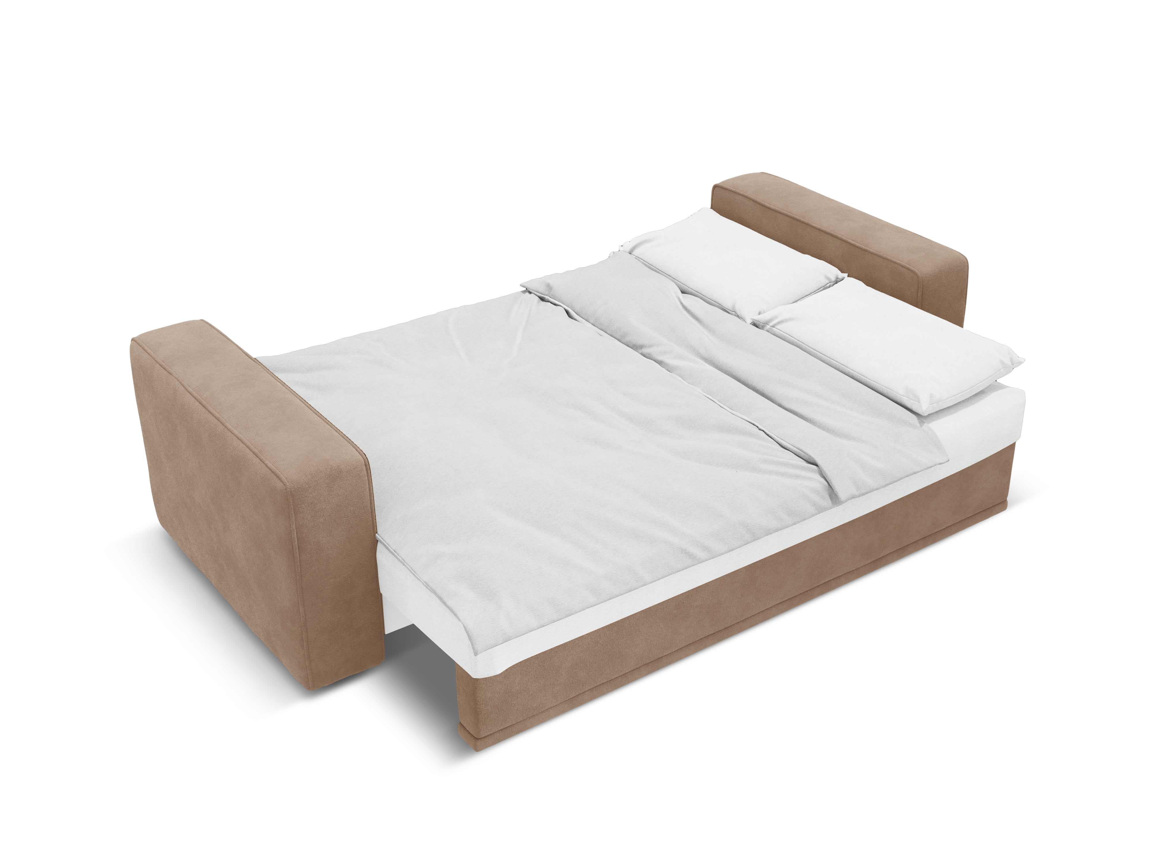 Sofa van fluweel met slaapfunctie RIBES donkerbeige