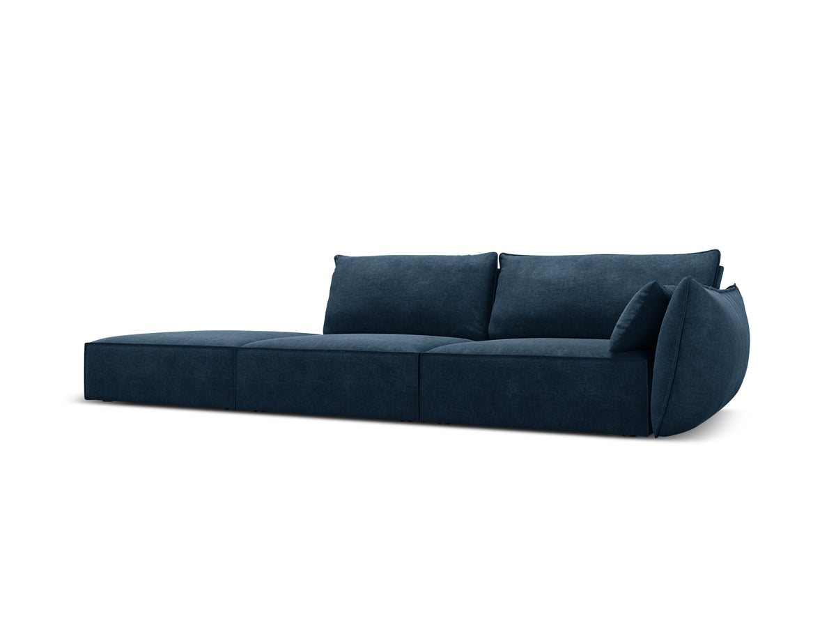 Sofa in chenille stof links open VANDA koninklijk blauw