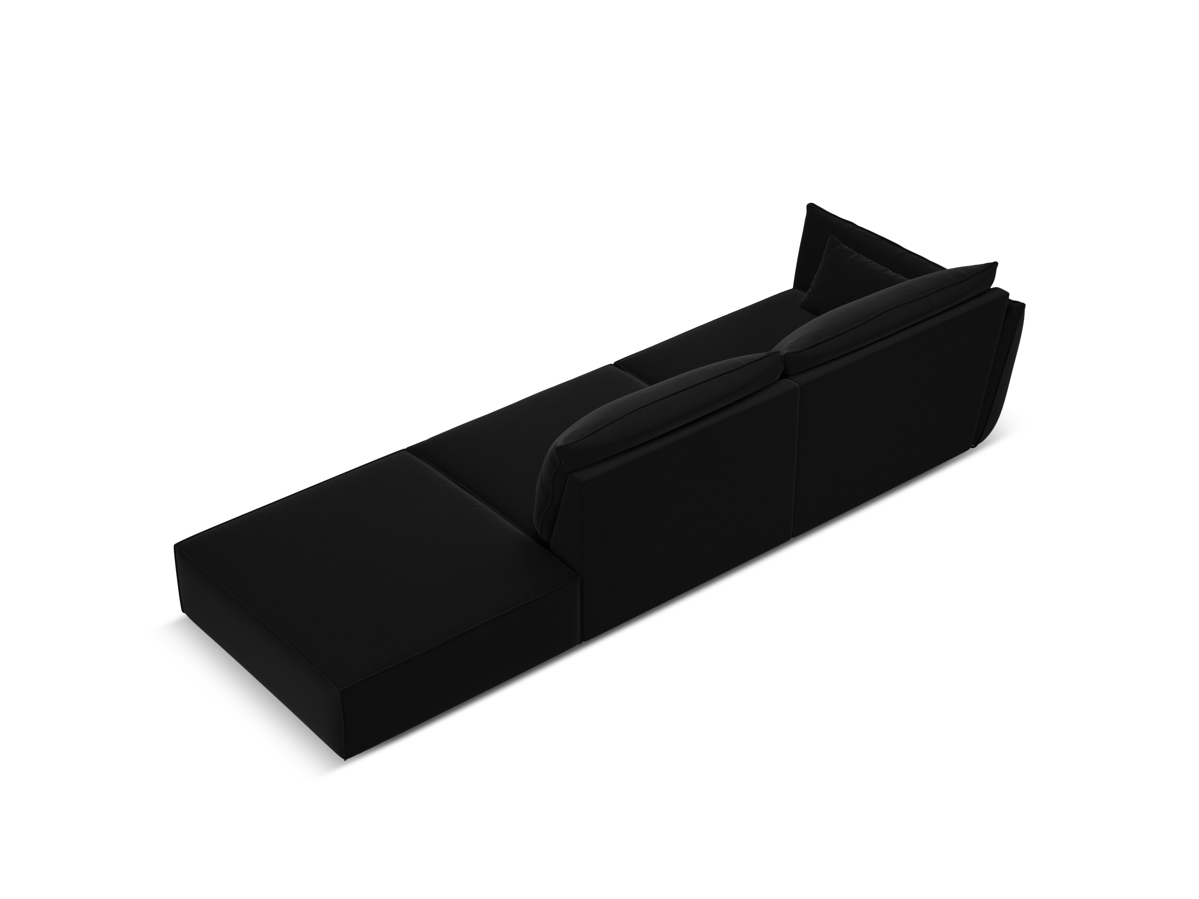Sofa van fluweel rechts open VANDA zwart