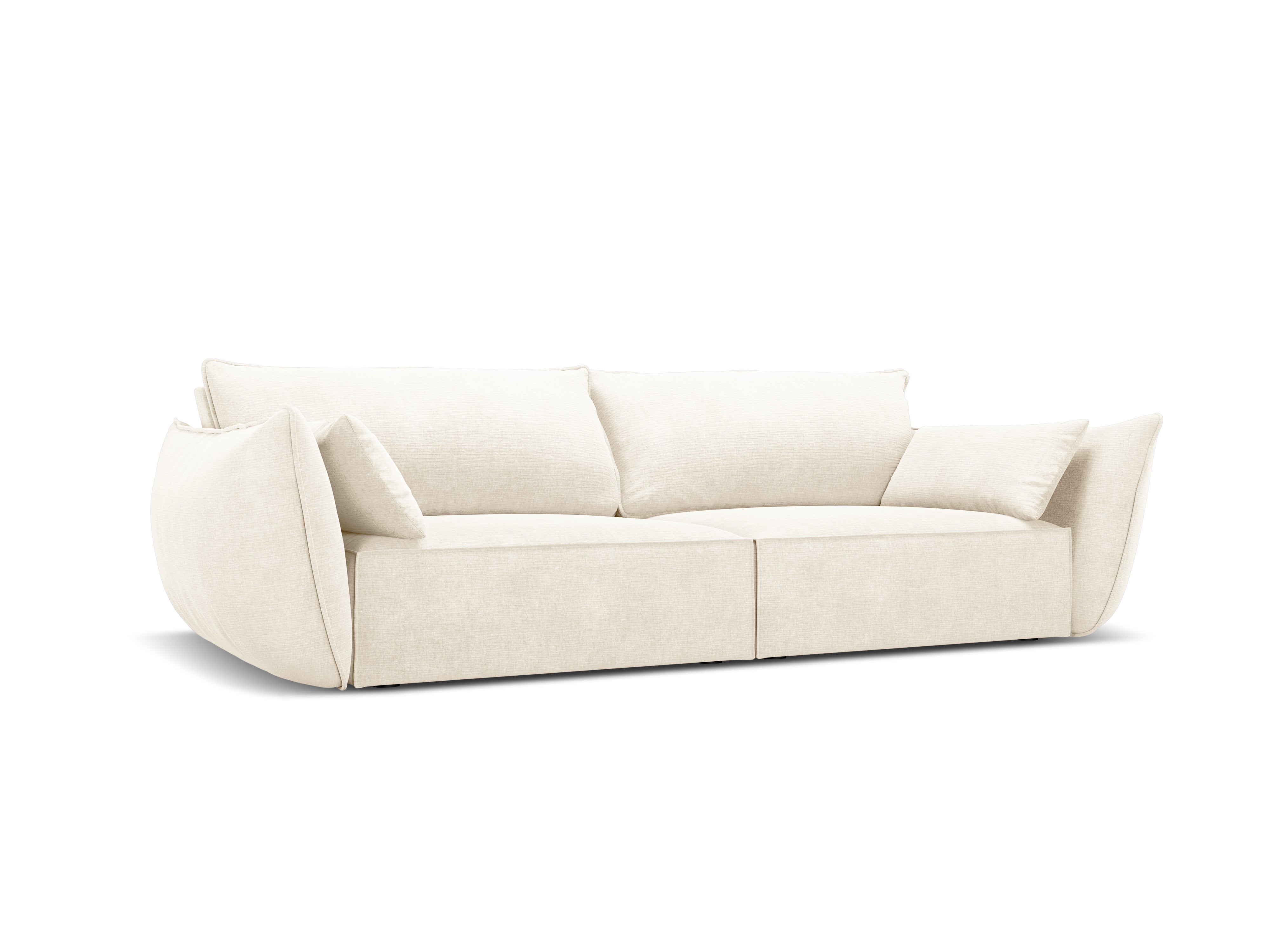 Sofa in chenille stof 3-zits VANDA lichtbeige