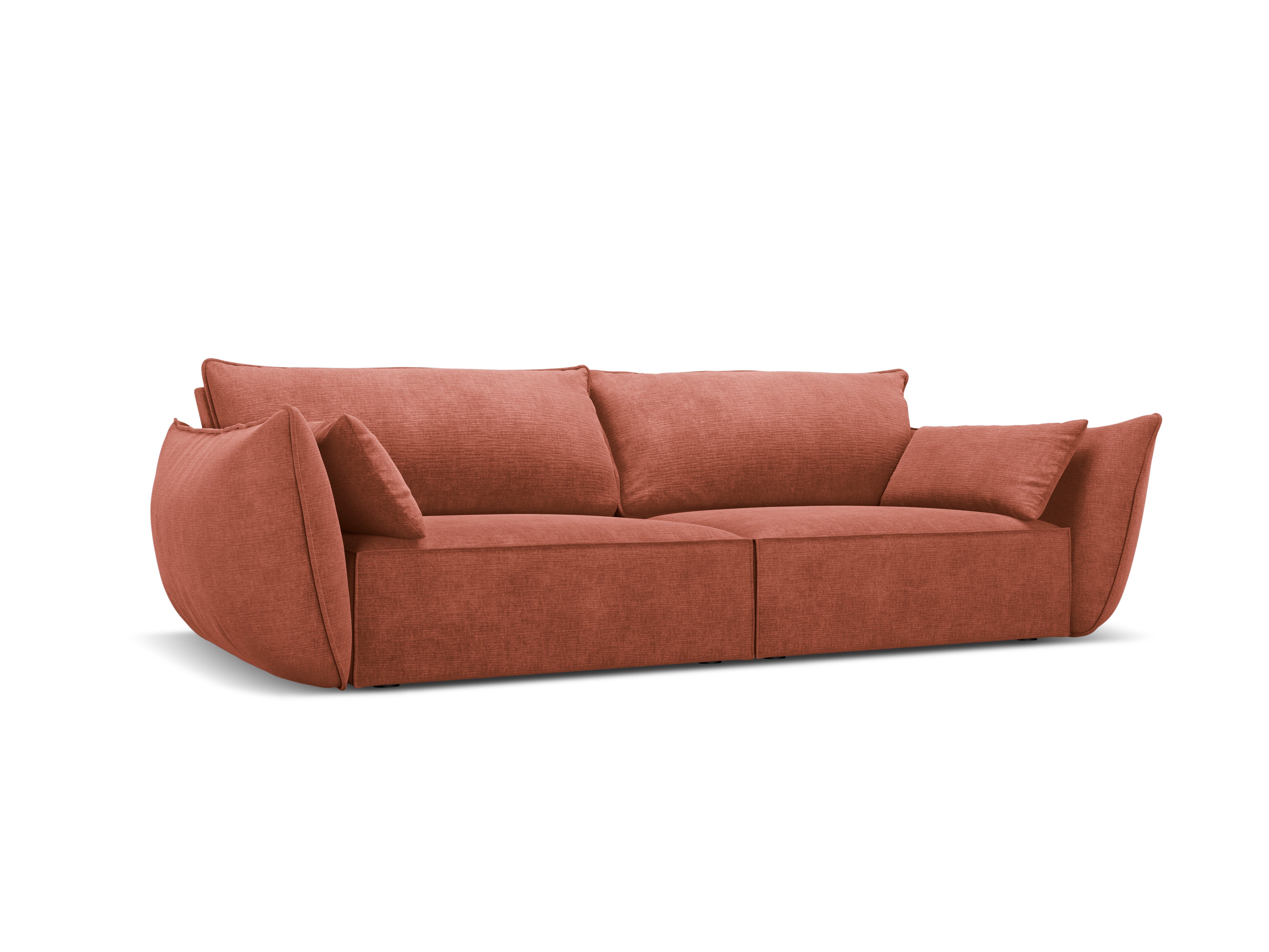 Sofa in chenille stof 3-zits VANDA terracotta