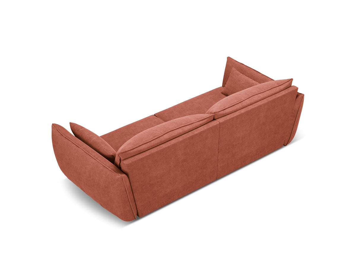 Sofa in chenille stof 3-zits VANDA terracotta