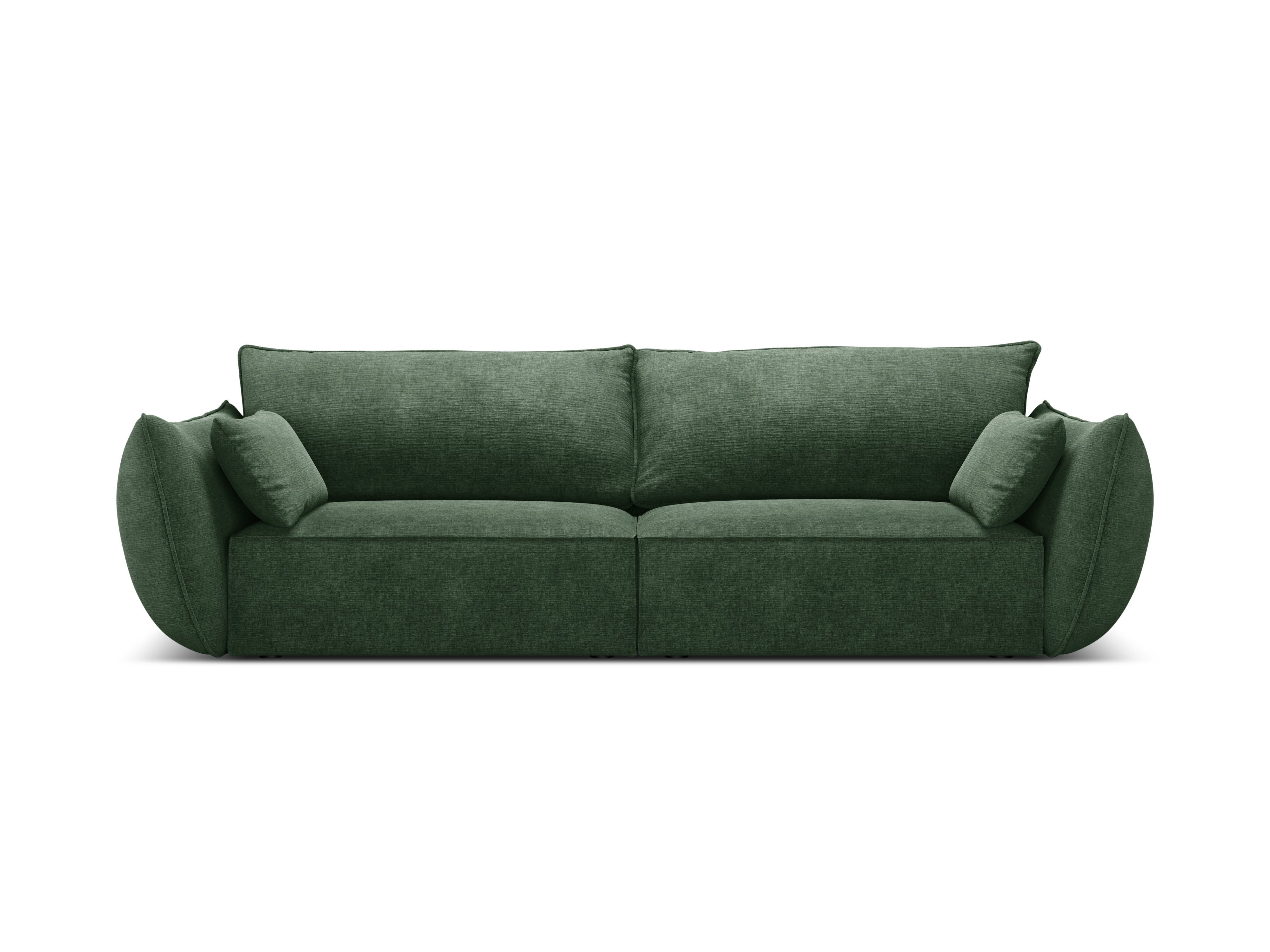 Sofa in chenille stof 3-zits VANDA flesgroen
