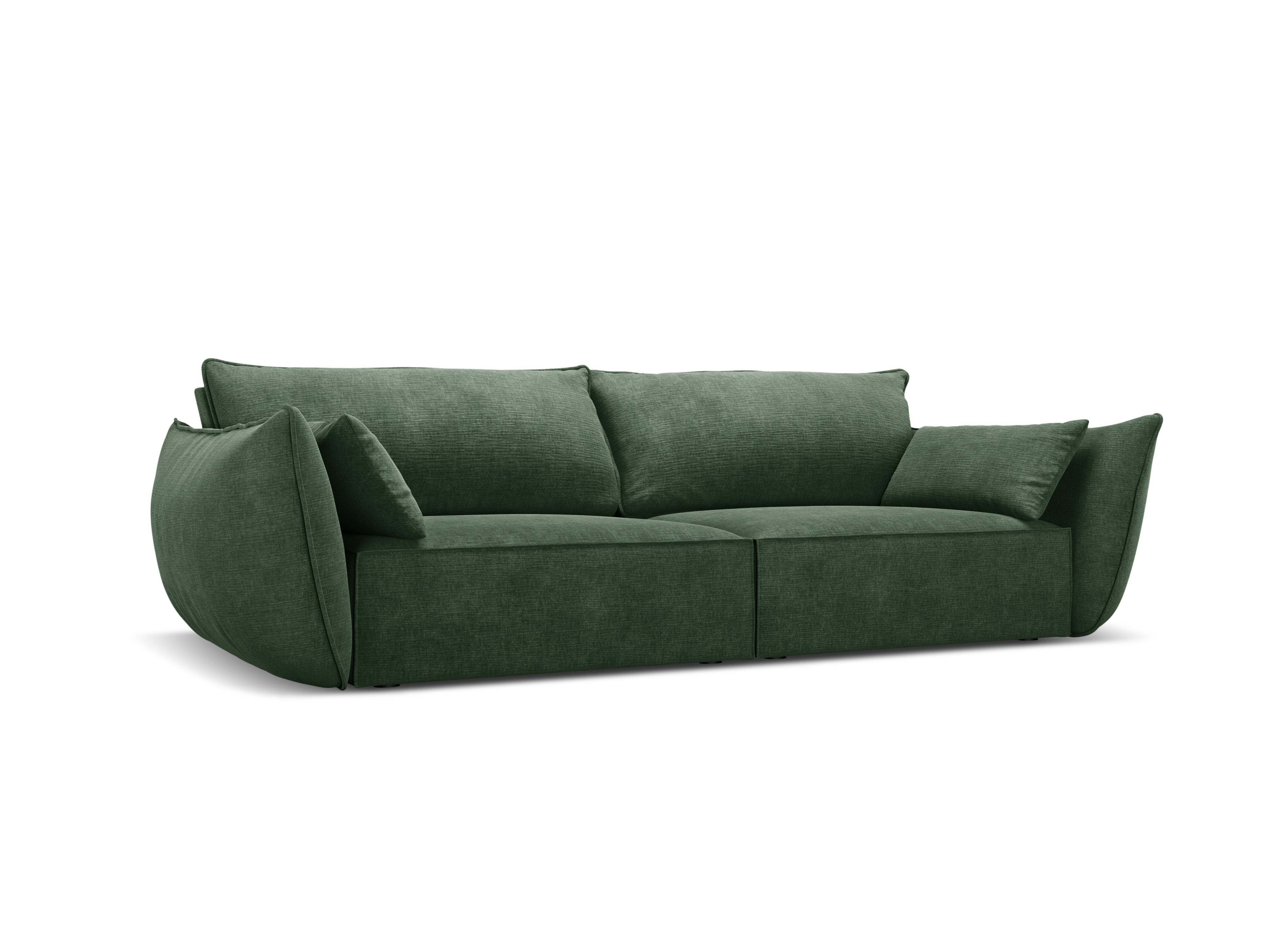 Sofa in chenille stof 3-zits VANDA flesgroen