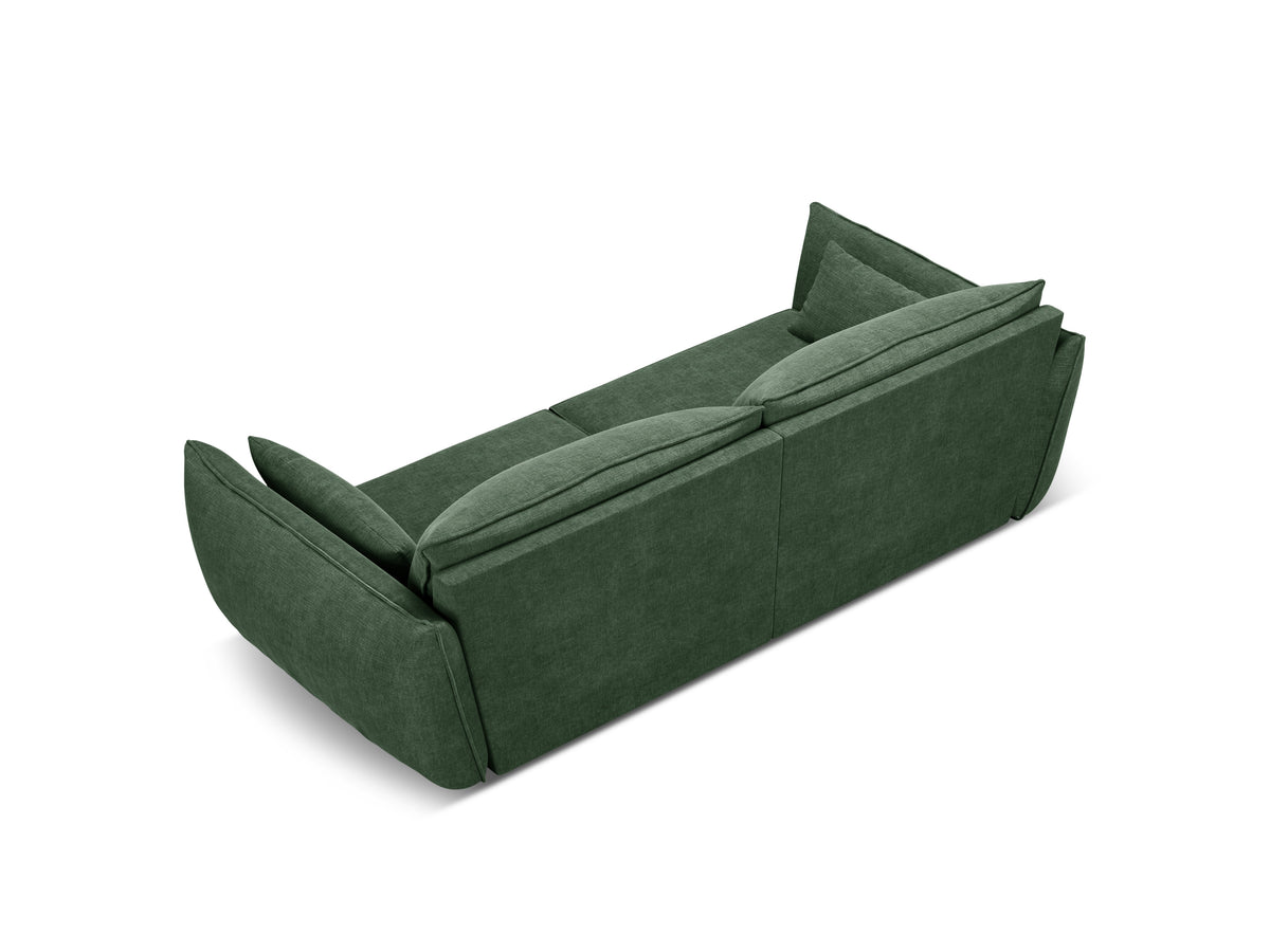 Sofa in chenille stof 3-zits VANDA flesgroen