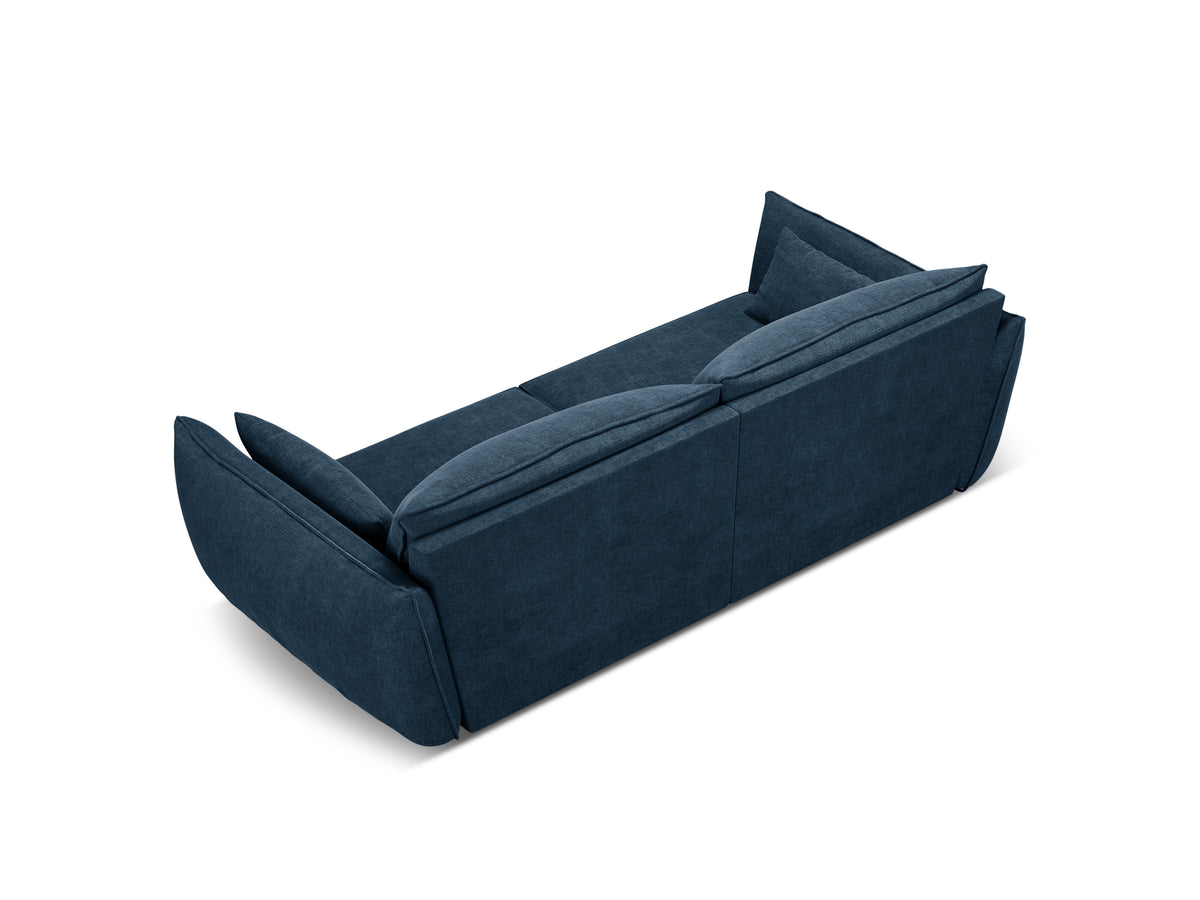 Sofa in chenille stof 3-zits VANDA koninklijk blauw