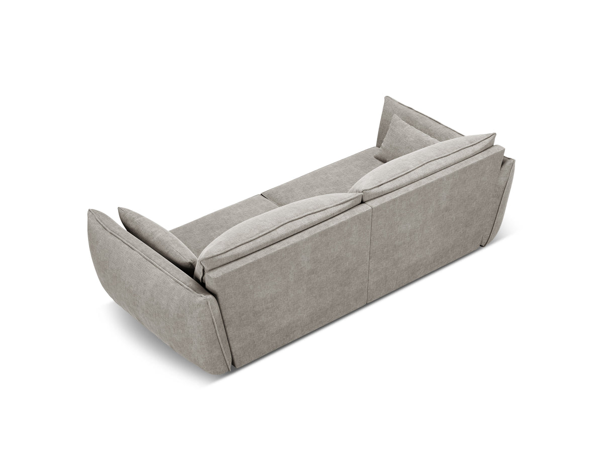 Sofa in chenille stof 3-zits VANDA lichtgrijs