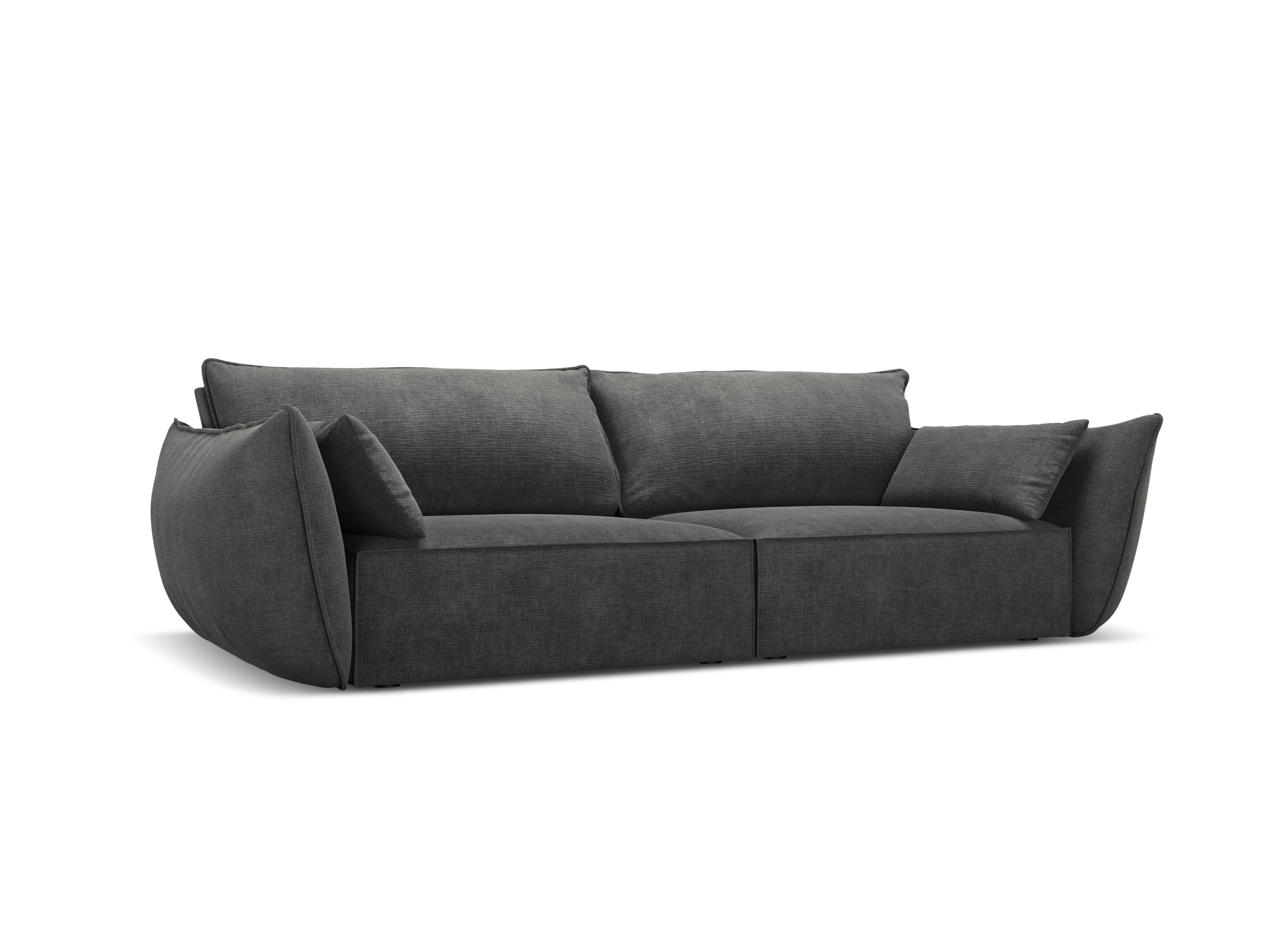 Sofa in chenille stof 3-zits VANDA donkergrijs