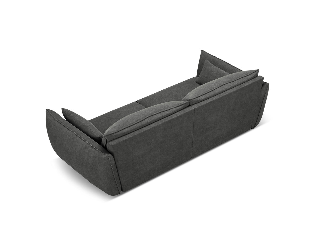 Sofa in chenille stof 3-zits VANDA donkergrijs