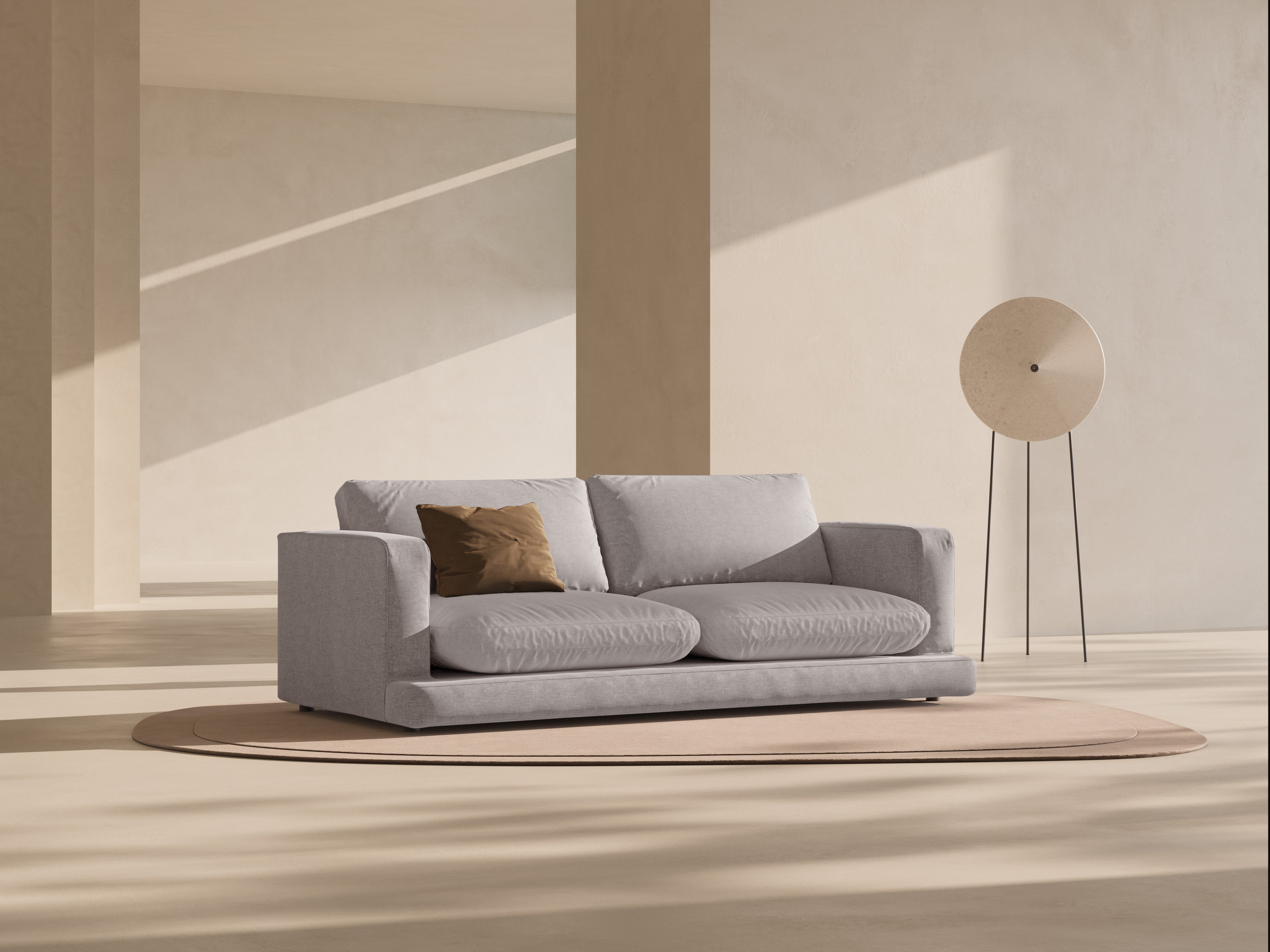 Sofa 3-Sitzer DAPHNE warmes graues Chenille