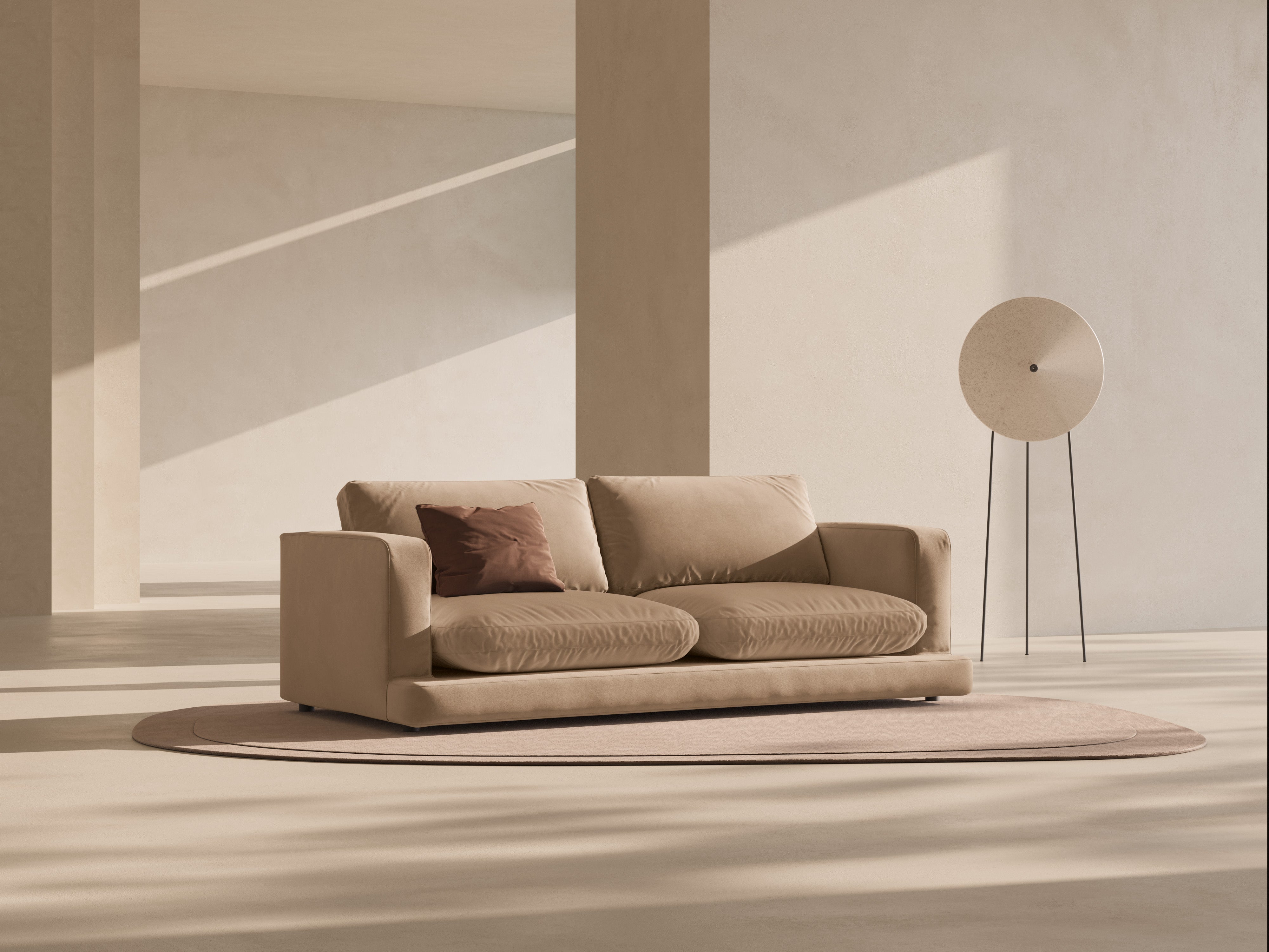 Sofa van fluweel 3-zits DAPHNE beige