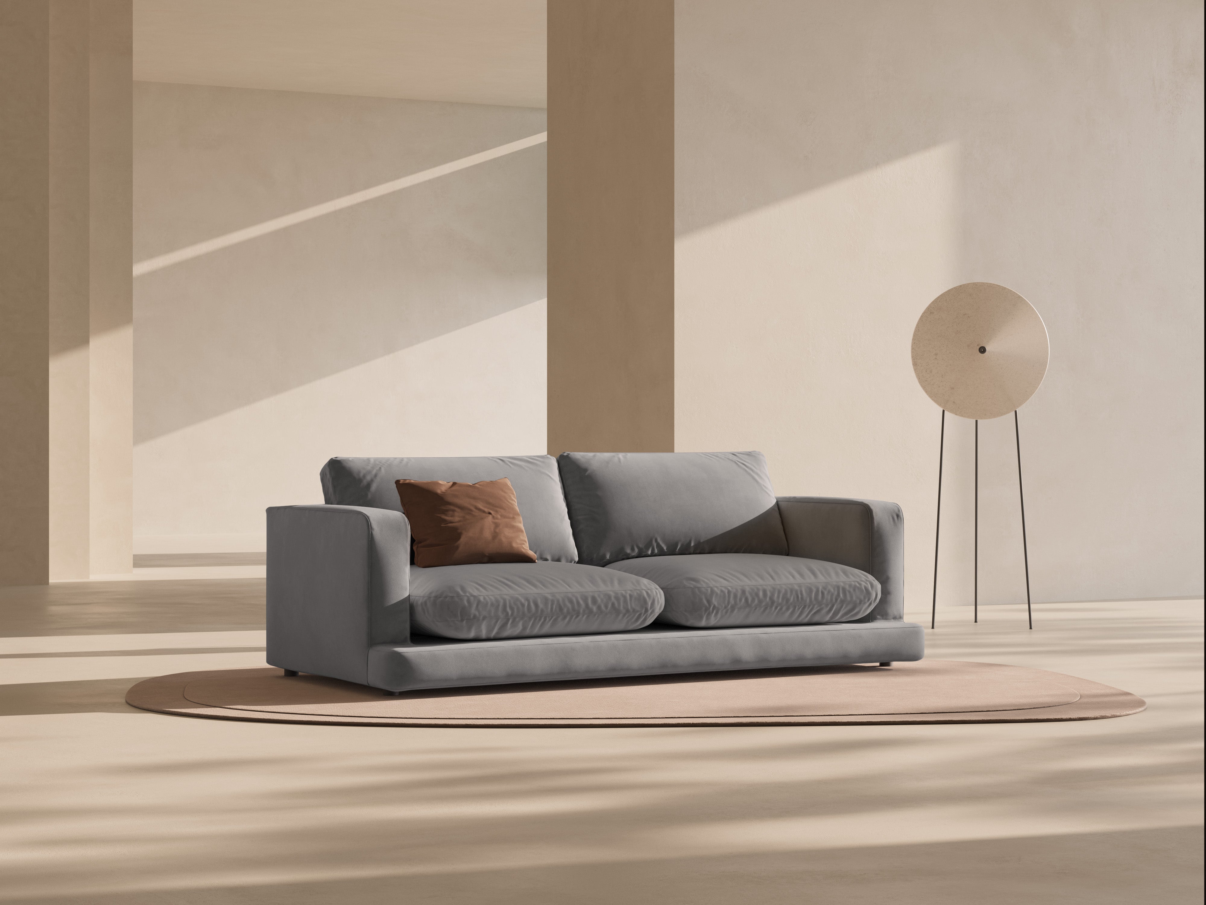 Sofa aus Samt 3-sitzig DAPHNE grau