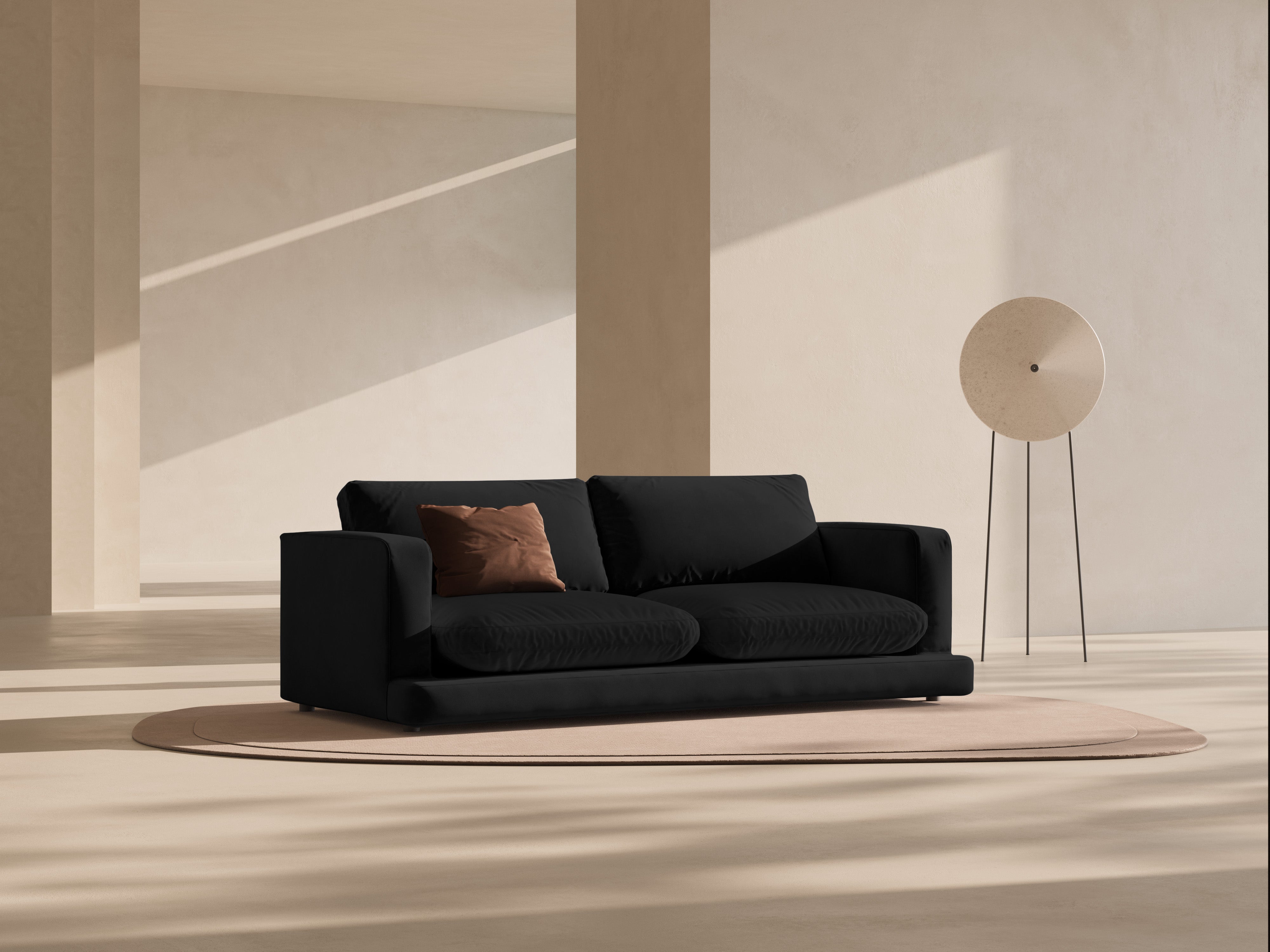 Sofa van fluweel voor 3 personen DAPHNE zwart