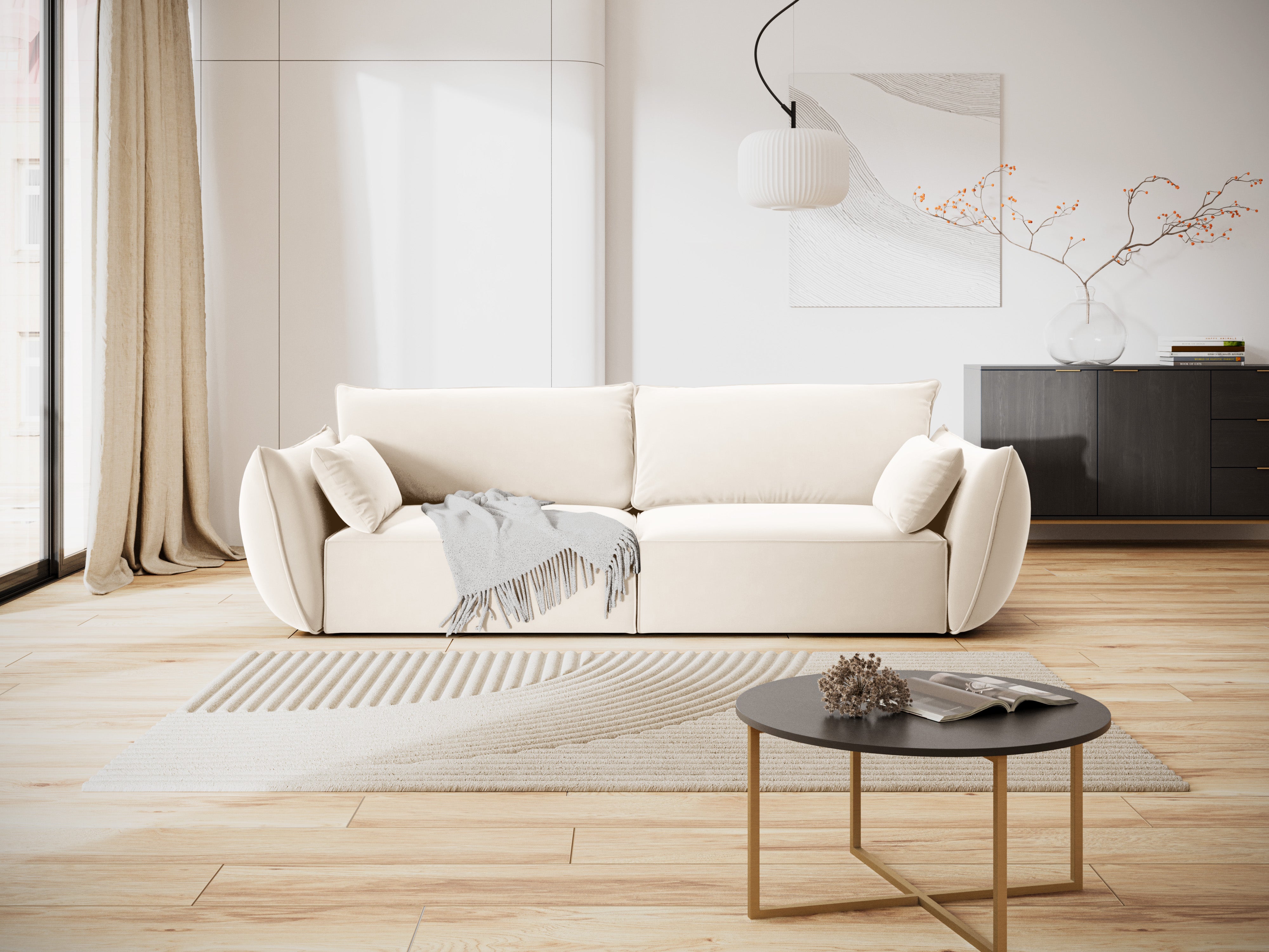 Sofa van fluweel 3-zits VANDA beige