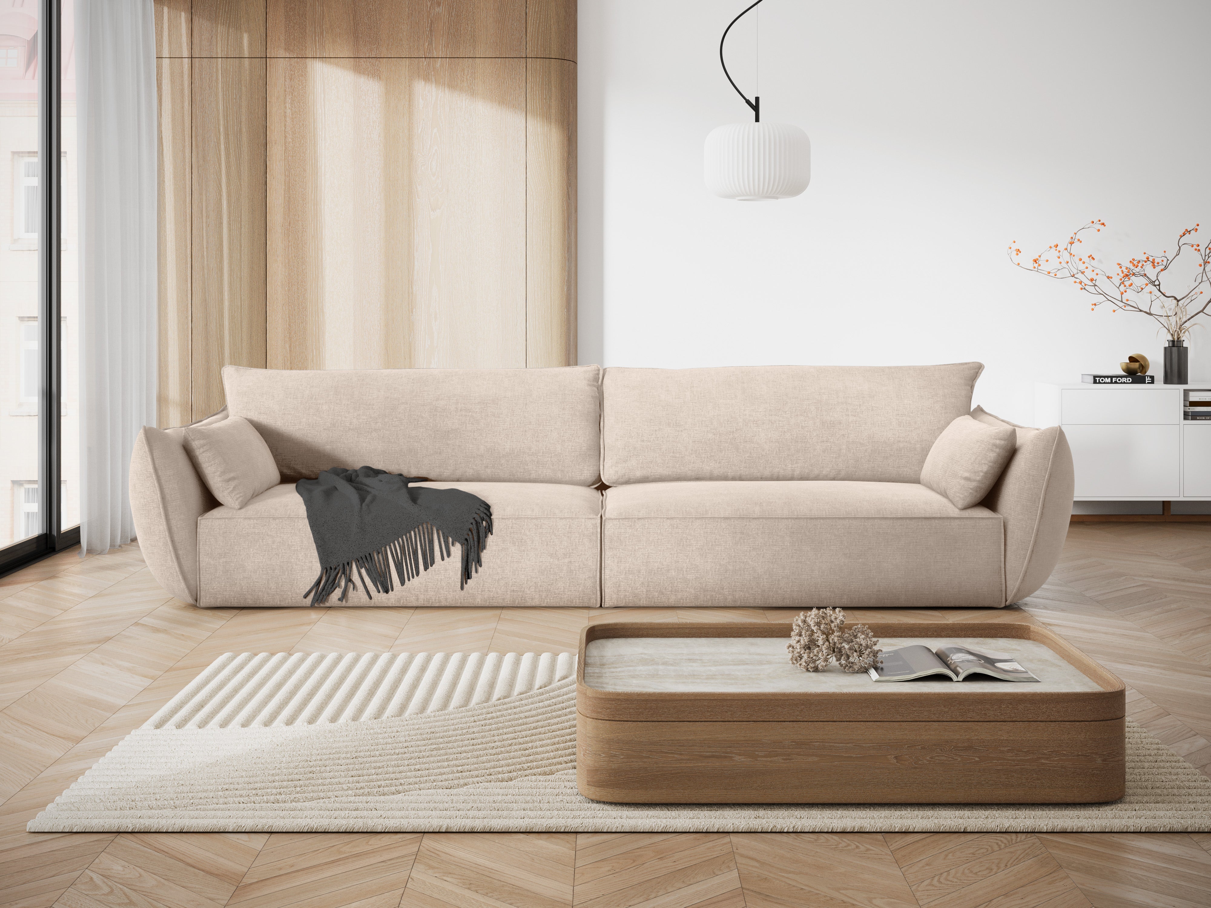 Sofa in chenille stof 4-persoons VANDA beige
