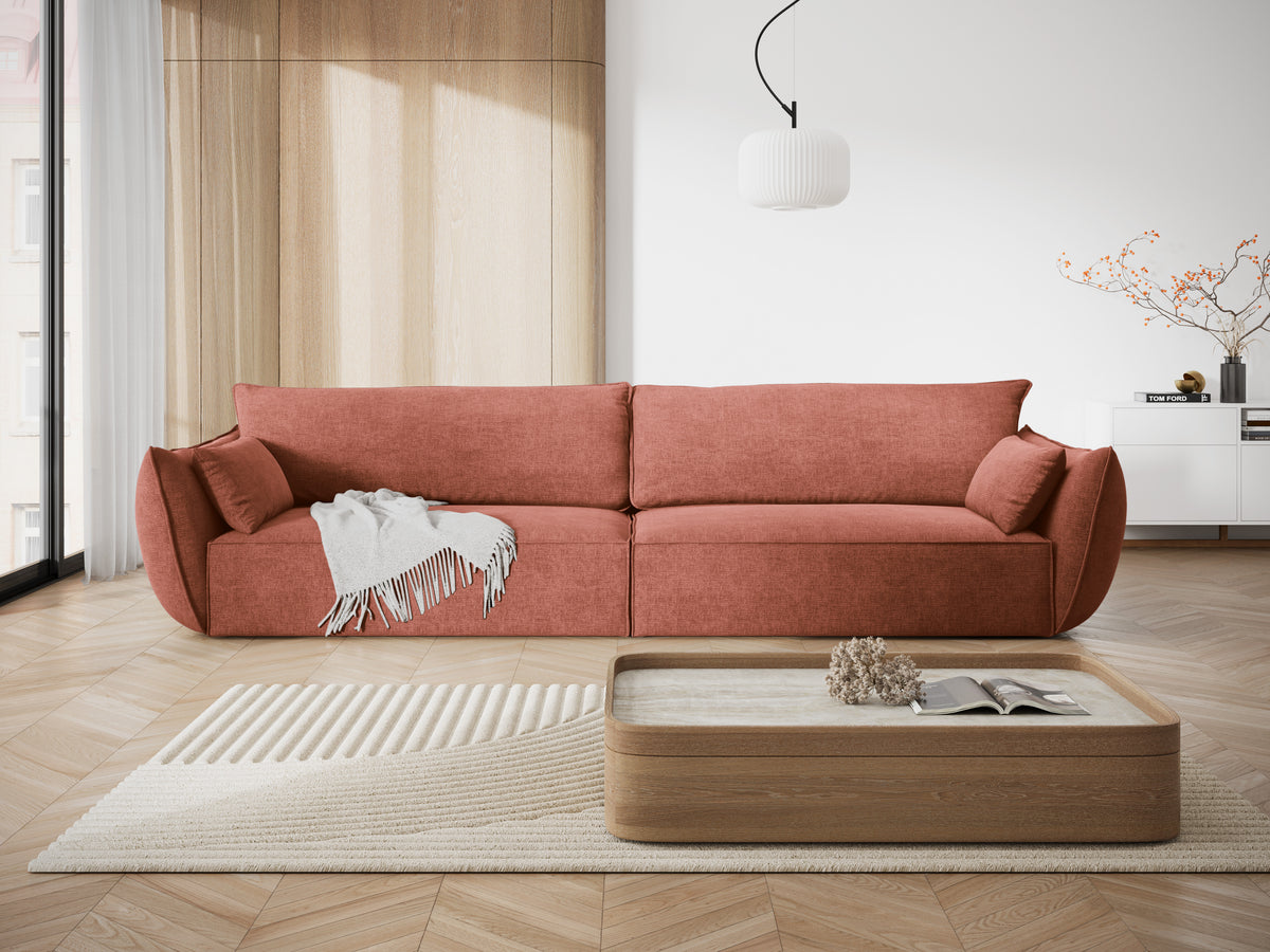 Sofa in chenille stof 4-persoons VANDA terracotta