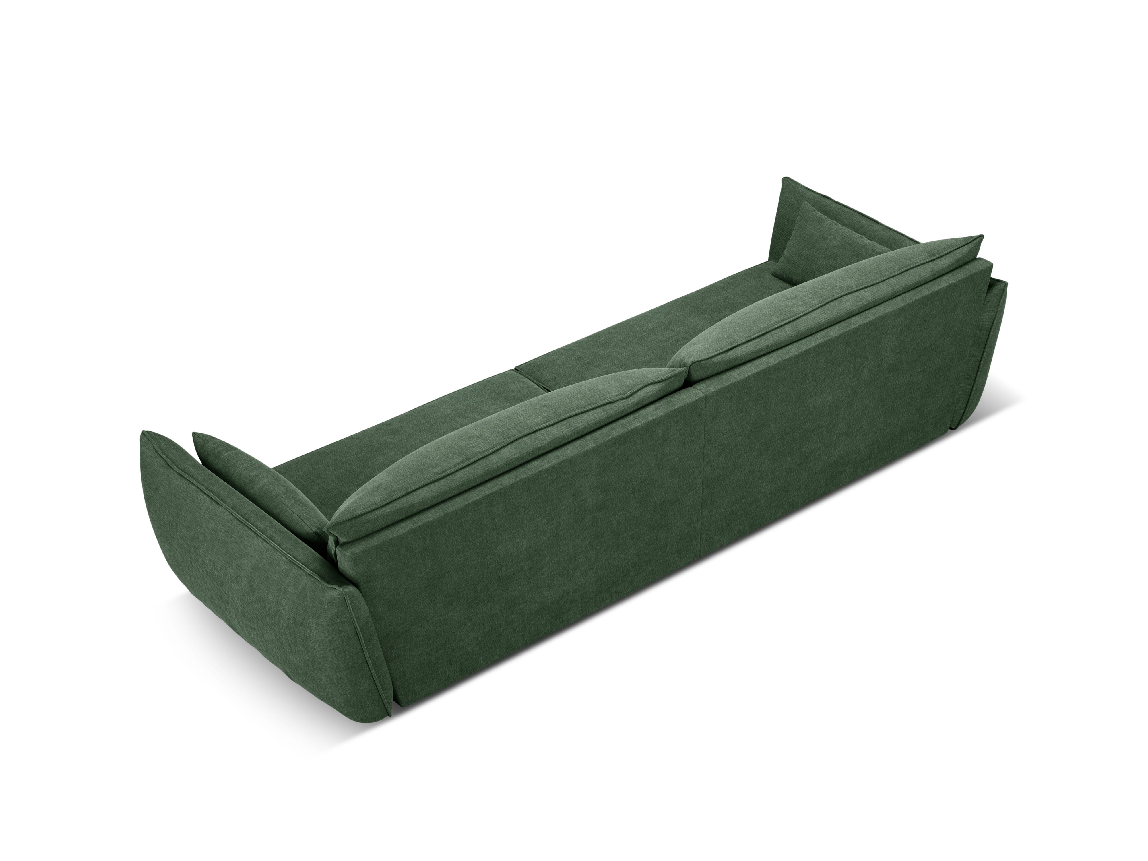 Sofa in chenille stof 4-persoons VANDA donkergroen