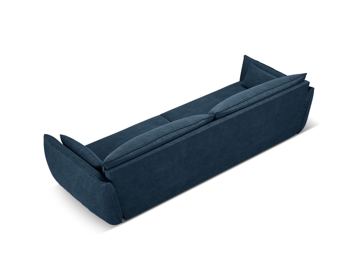 Sofa in chenille stof 4-persoons VANDA koninklijk blauw