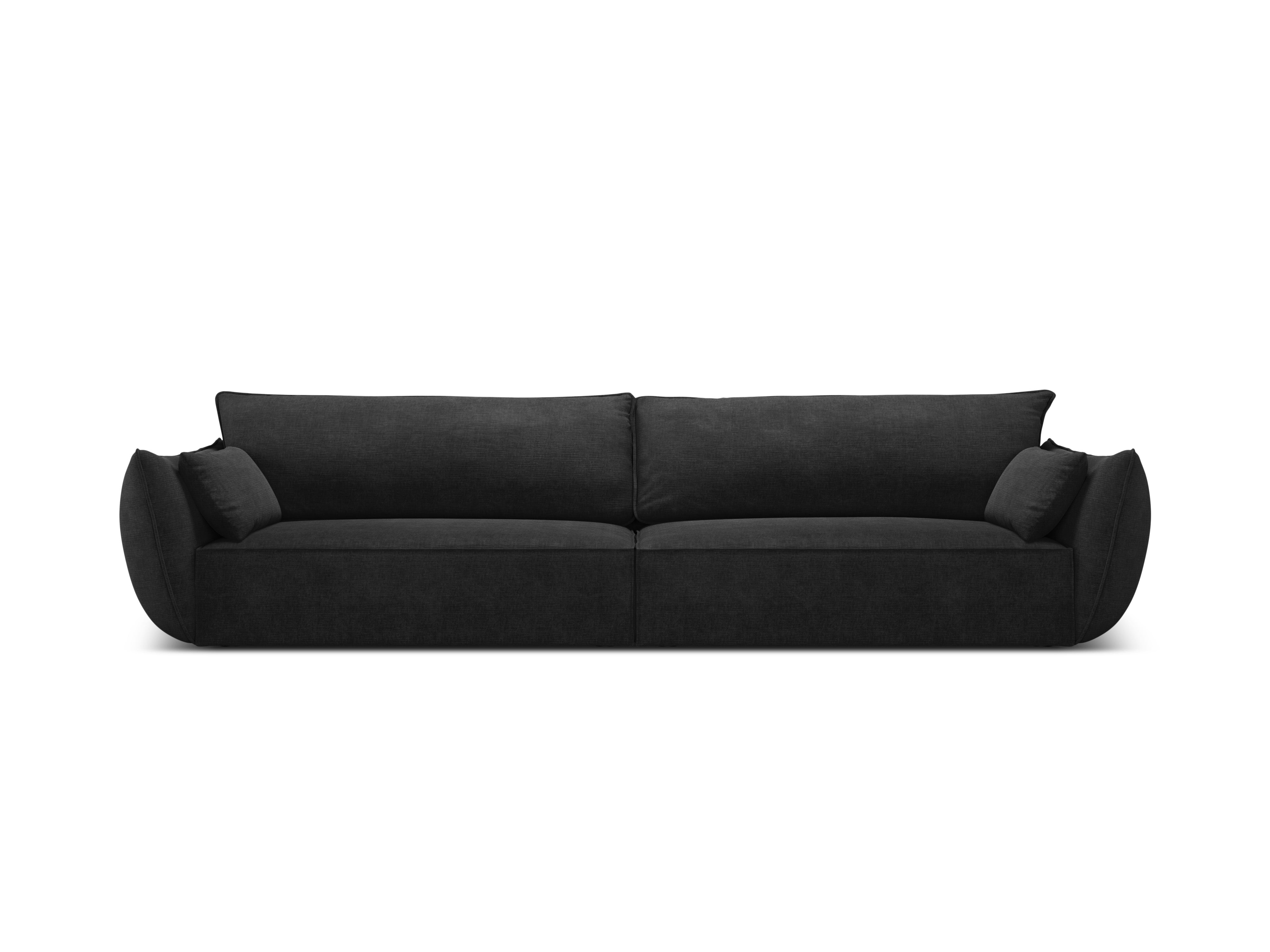 Sofa in chenille stof 4-persoons VANDA zwart