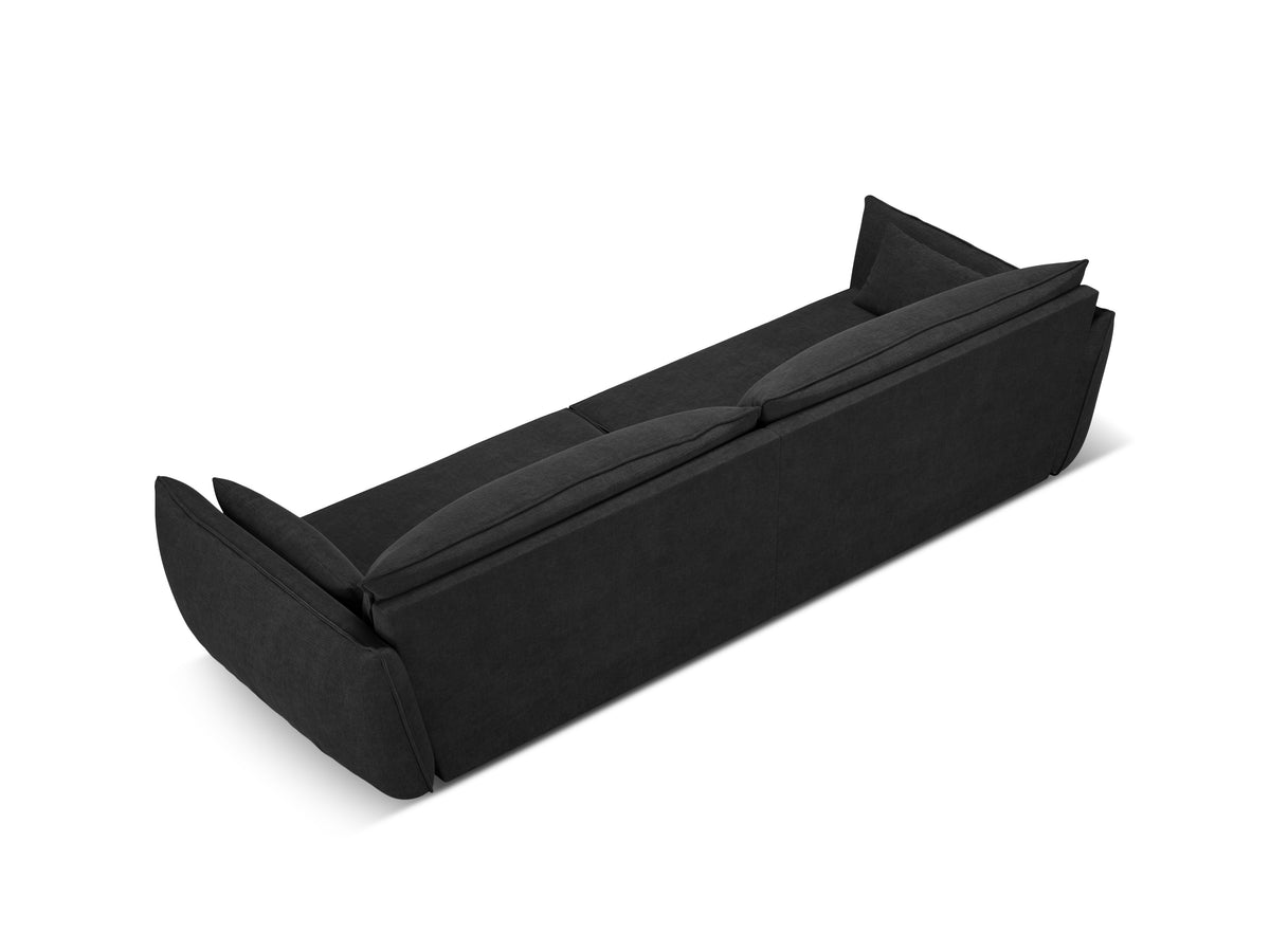 Sofa in chenille stof 4-persoons VANDA zwart