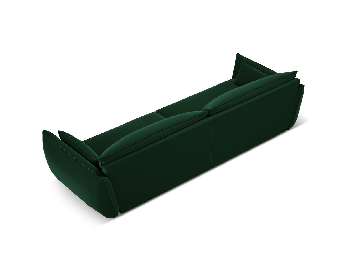 Sofa van fluweel voor 4 personen VANDA in flesgroen