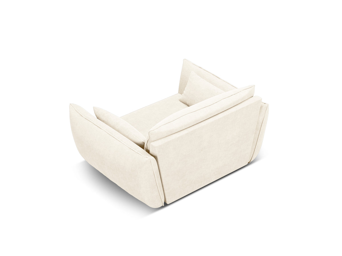 Fauteuil in chenille VANDA lichtbeige