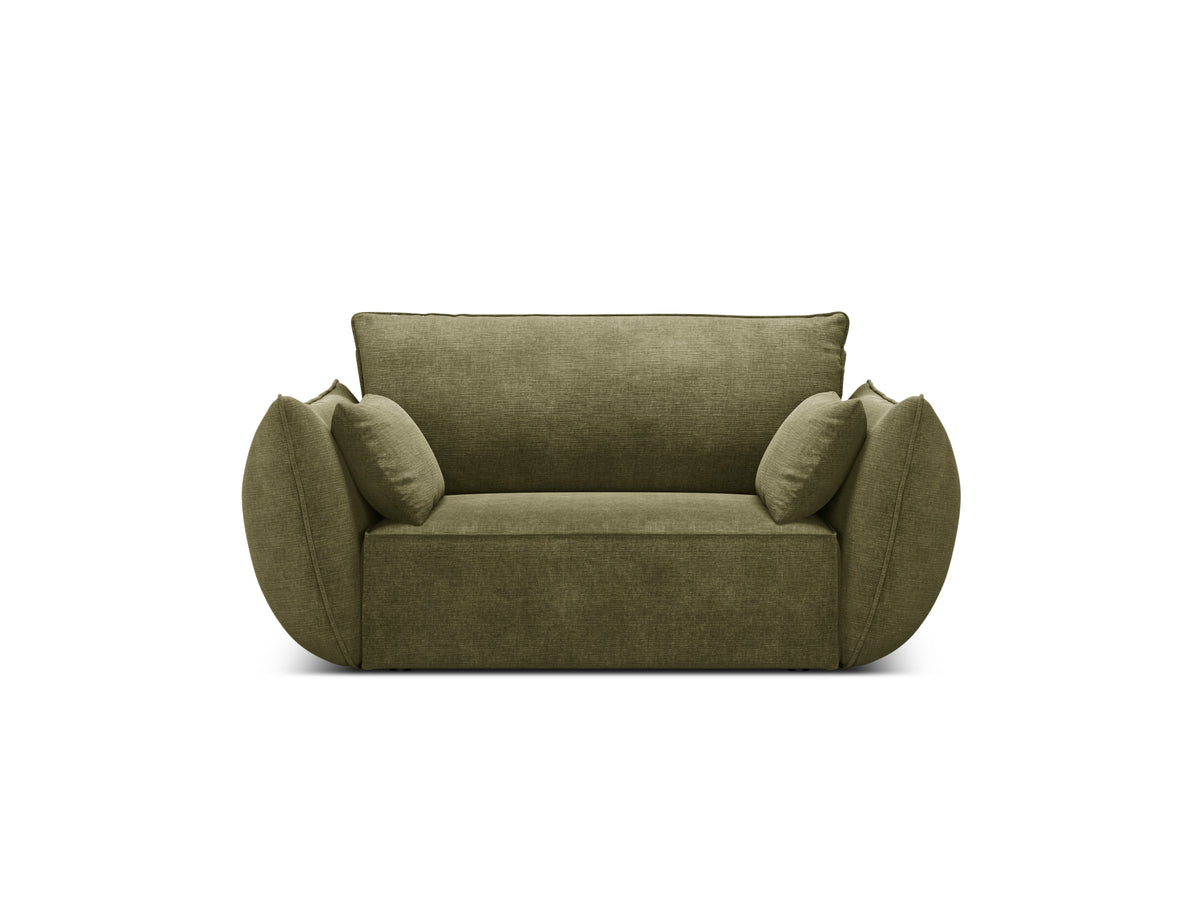 Fauteuil in chenille stof VANDA groen