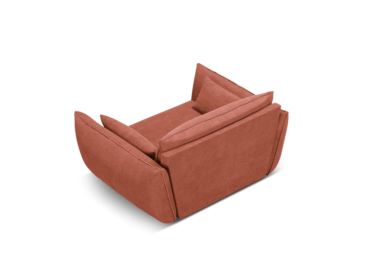 Fauteuil in chenille stof VANDA terracotta
